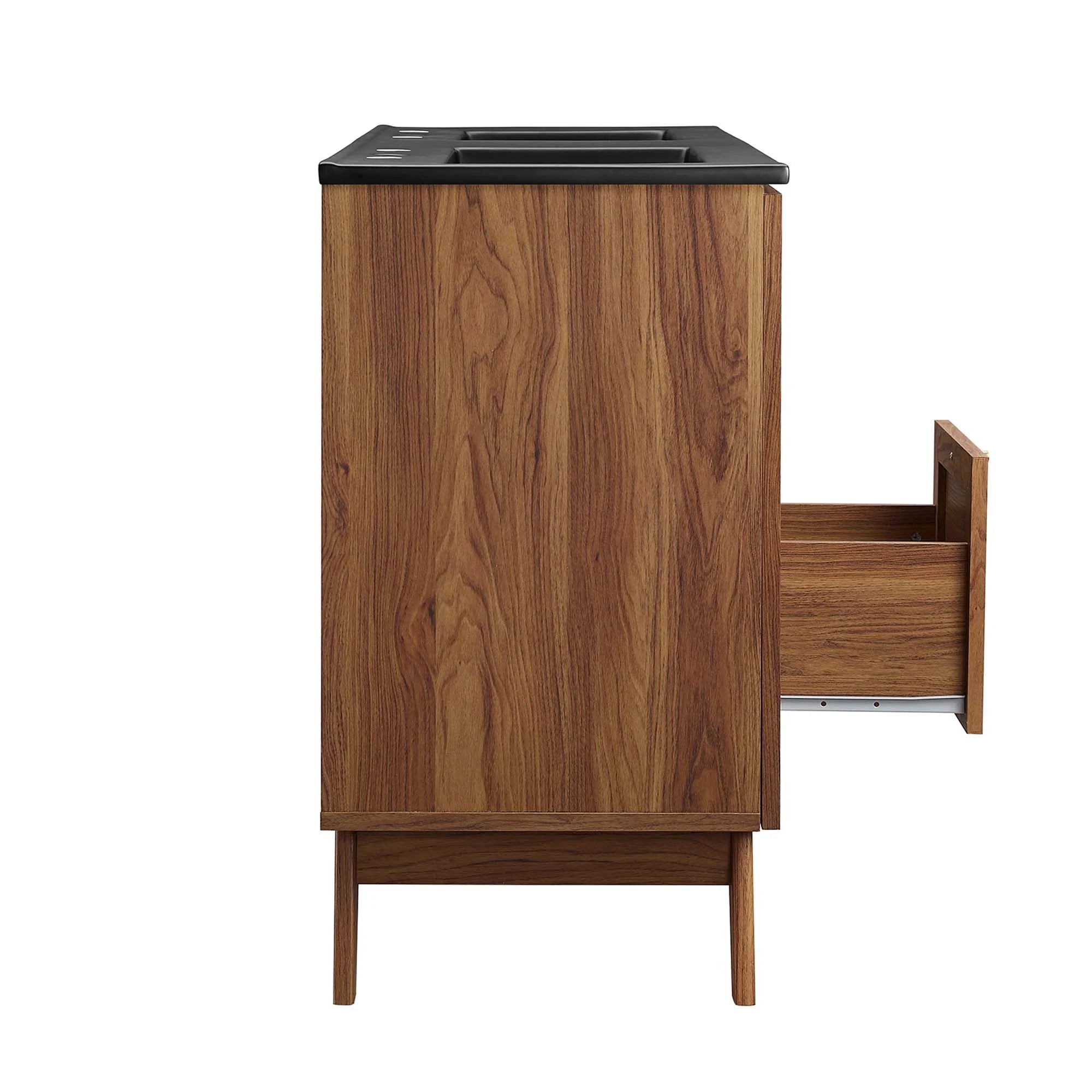 Meuble-lavabo de salle de bain Soma avec lavabo noir inclus