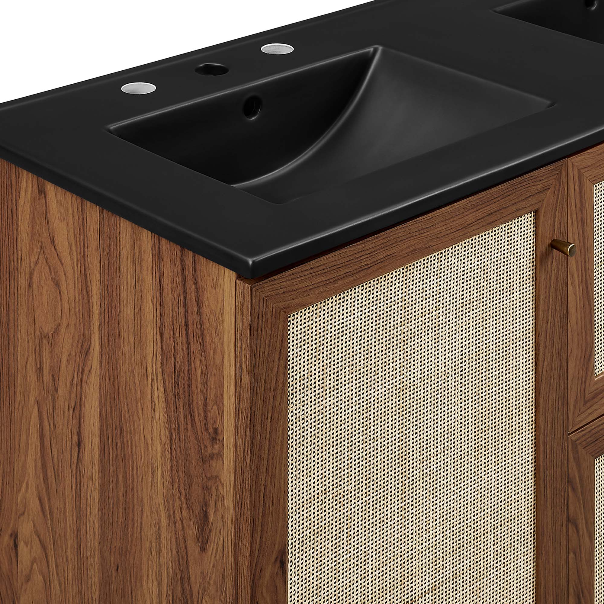 Meuble-lavabo de salle de bain Soma avec lavabo noir inclus