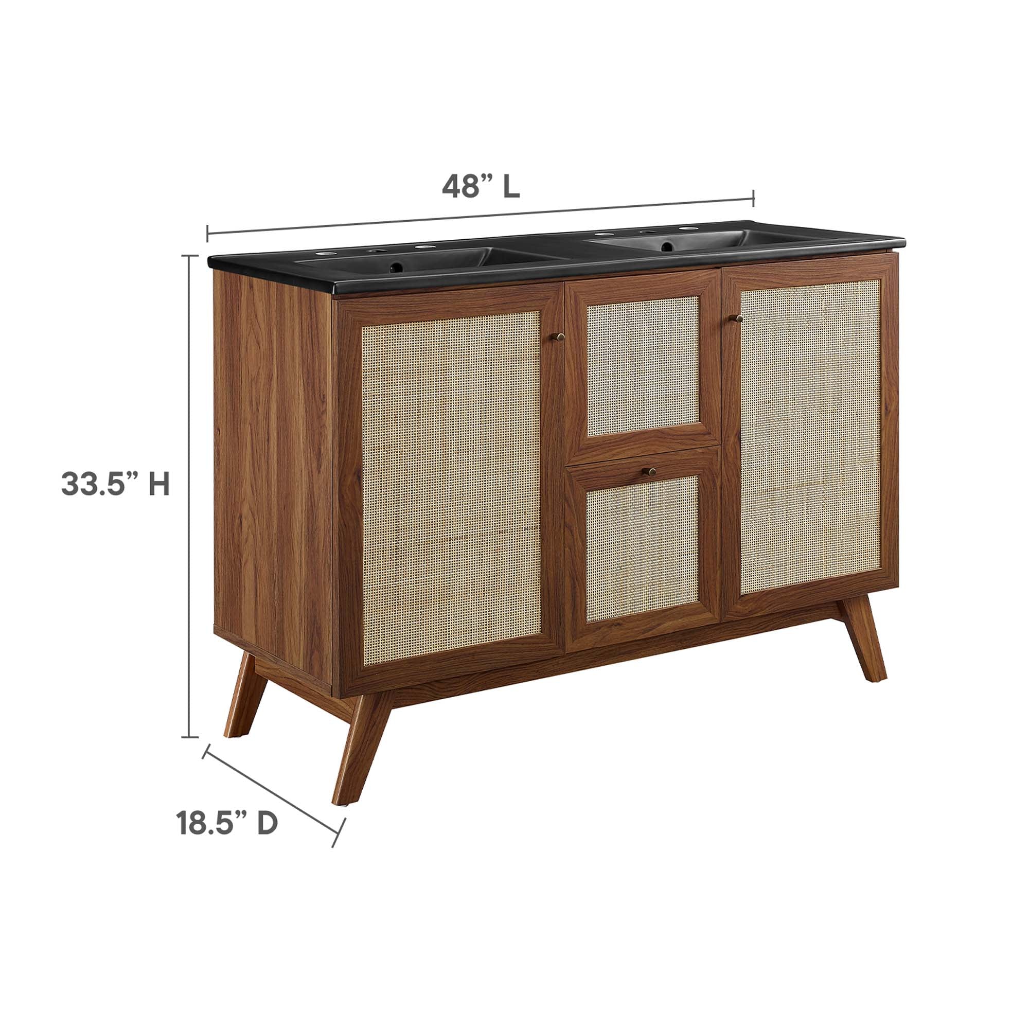 Meuble-lavabo de salle de bain Soma avec lavabo noir inclus