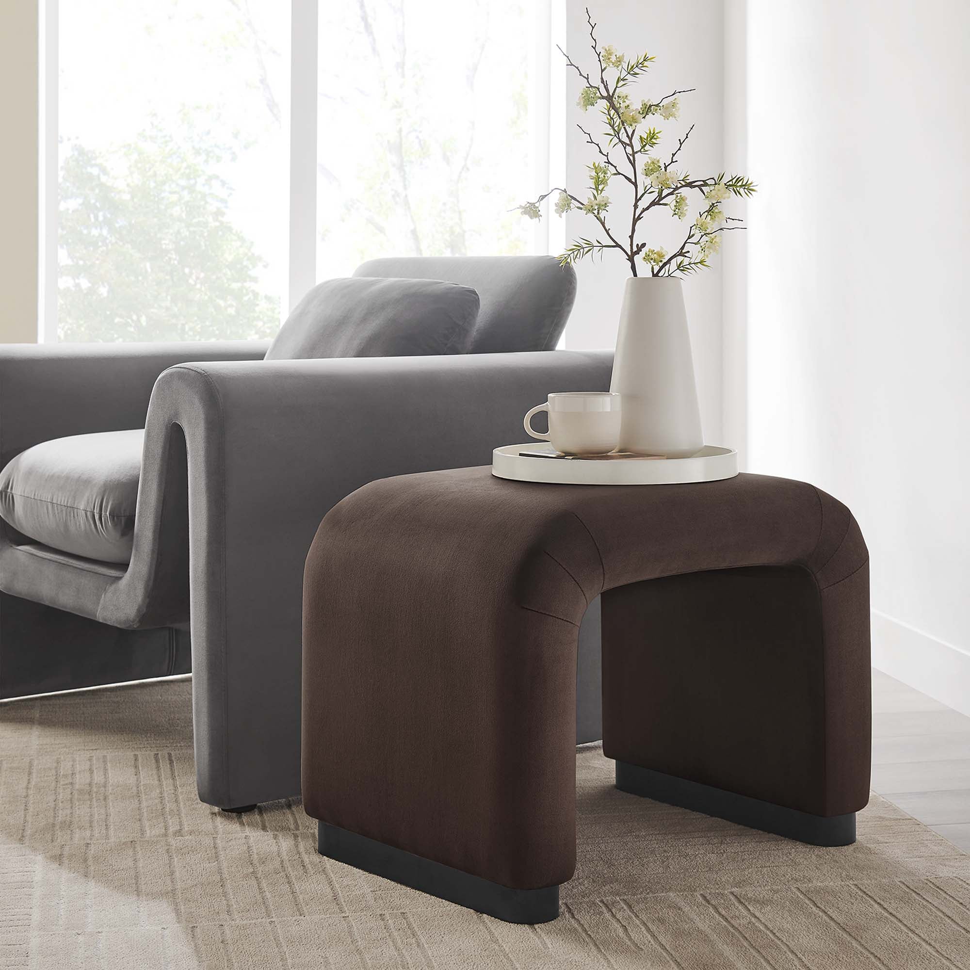Chaise sans accoudoirs rembourrée en duvet Commix