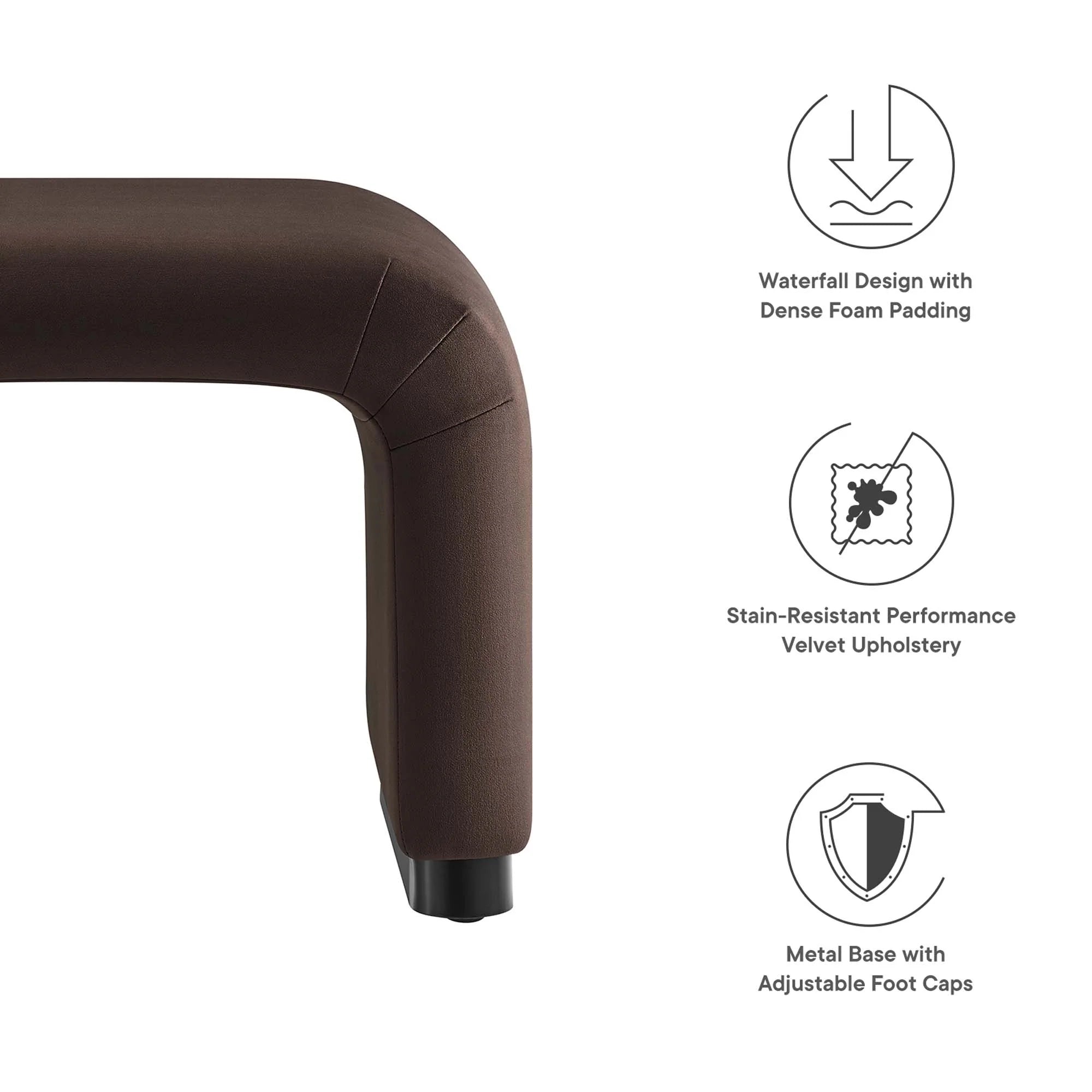 Chaise sans accoudoirs rembourrée en duvet Commix