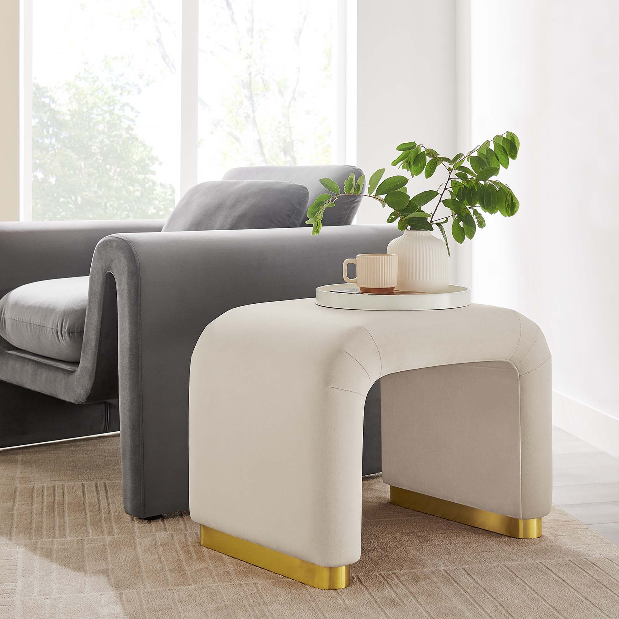 Chaise sans accoudoirs rembourrée en duvet Commix