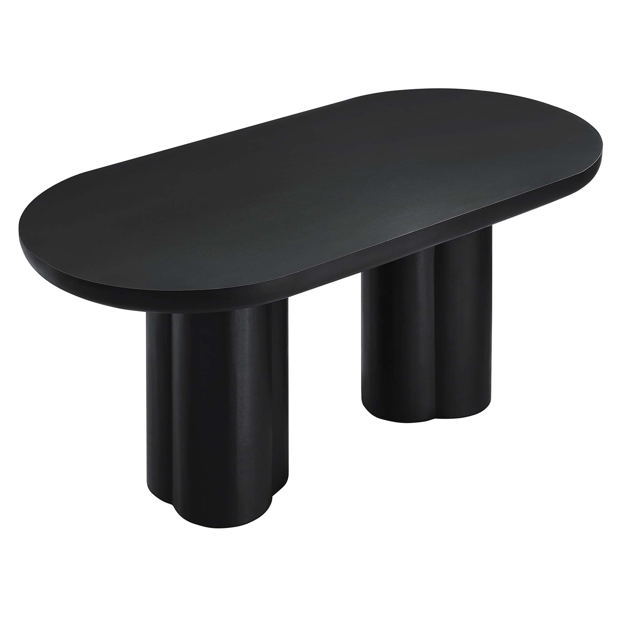 Table à manger ovale en béton Caspian de 72 po