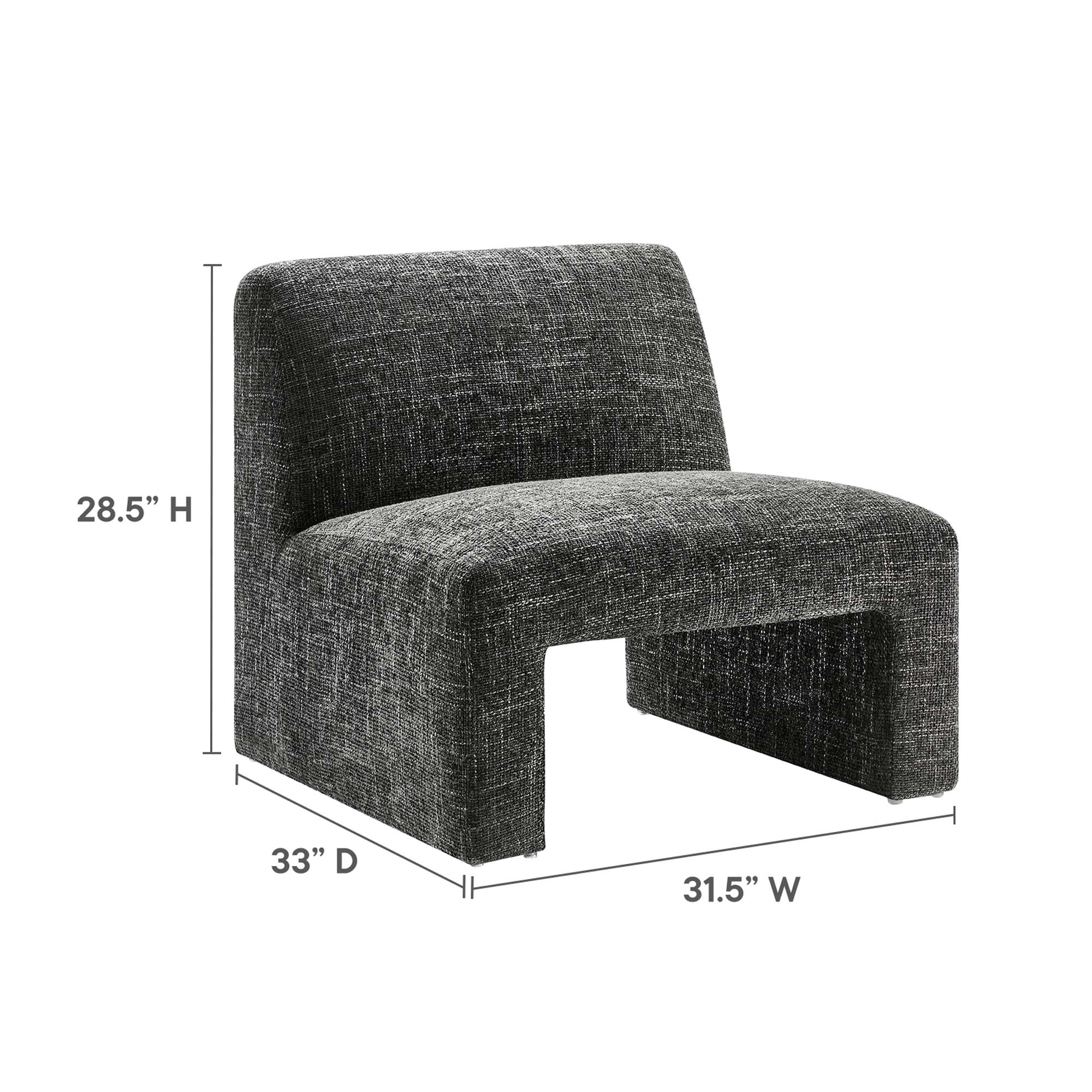 Fauteuil d'appoint rembourré en chenille Amita