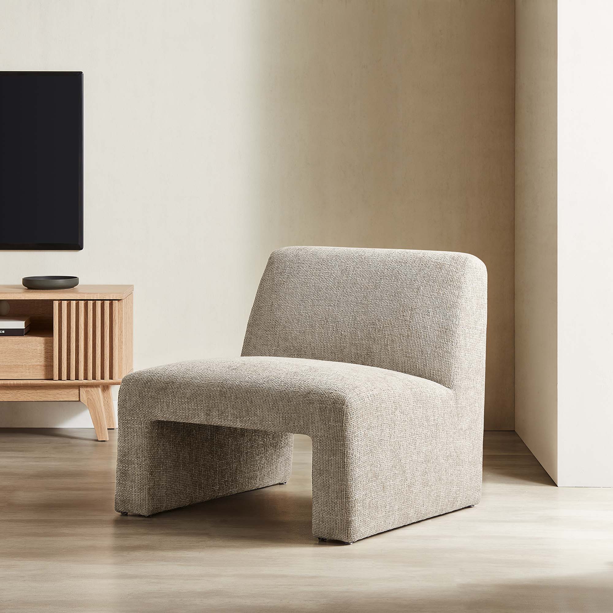 Fauteuil d'appoint rembourré en chenille Amita