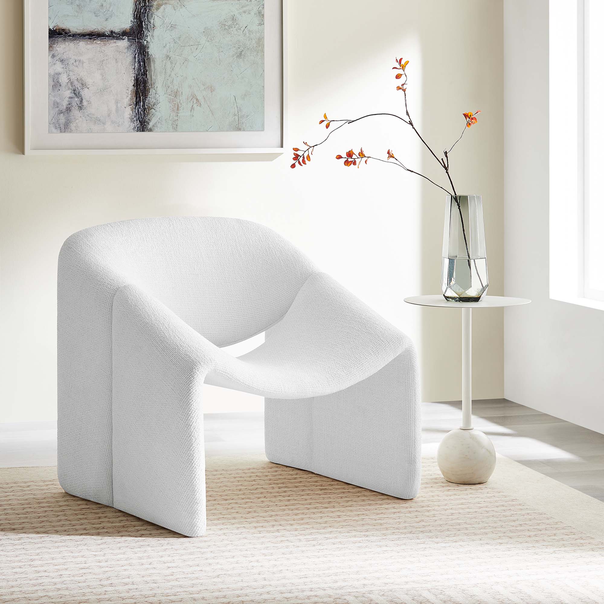 Fauteuil d'appoint rembourré en chenille Vivi
