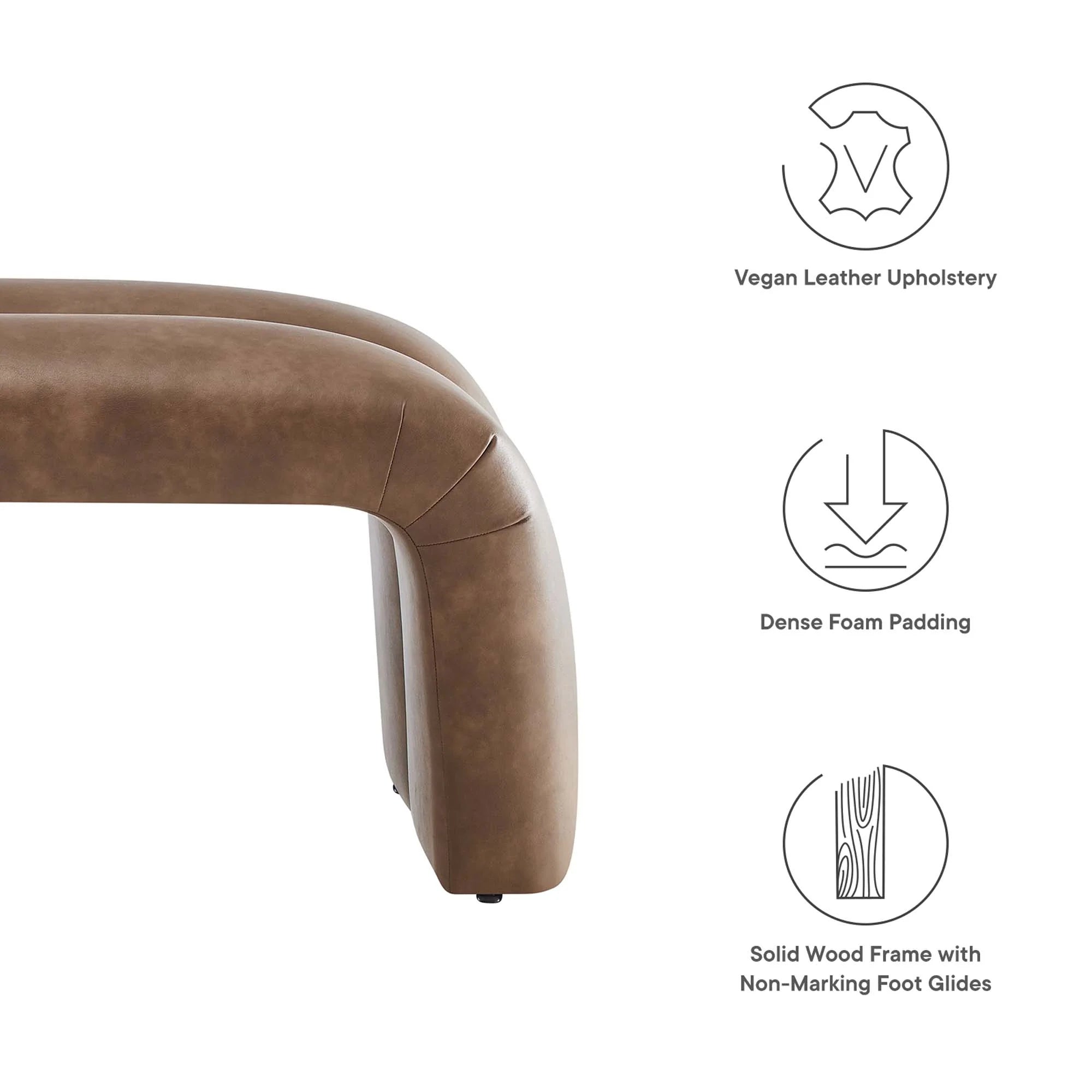 Dax Vegan Leather Upholstered Accent Bench