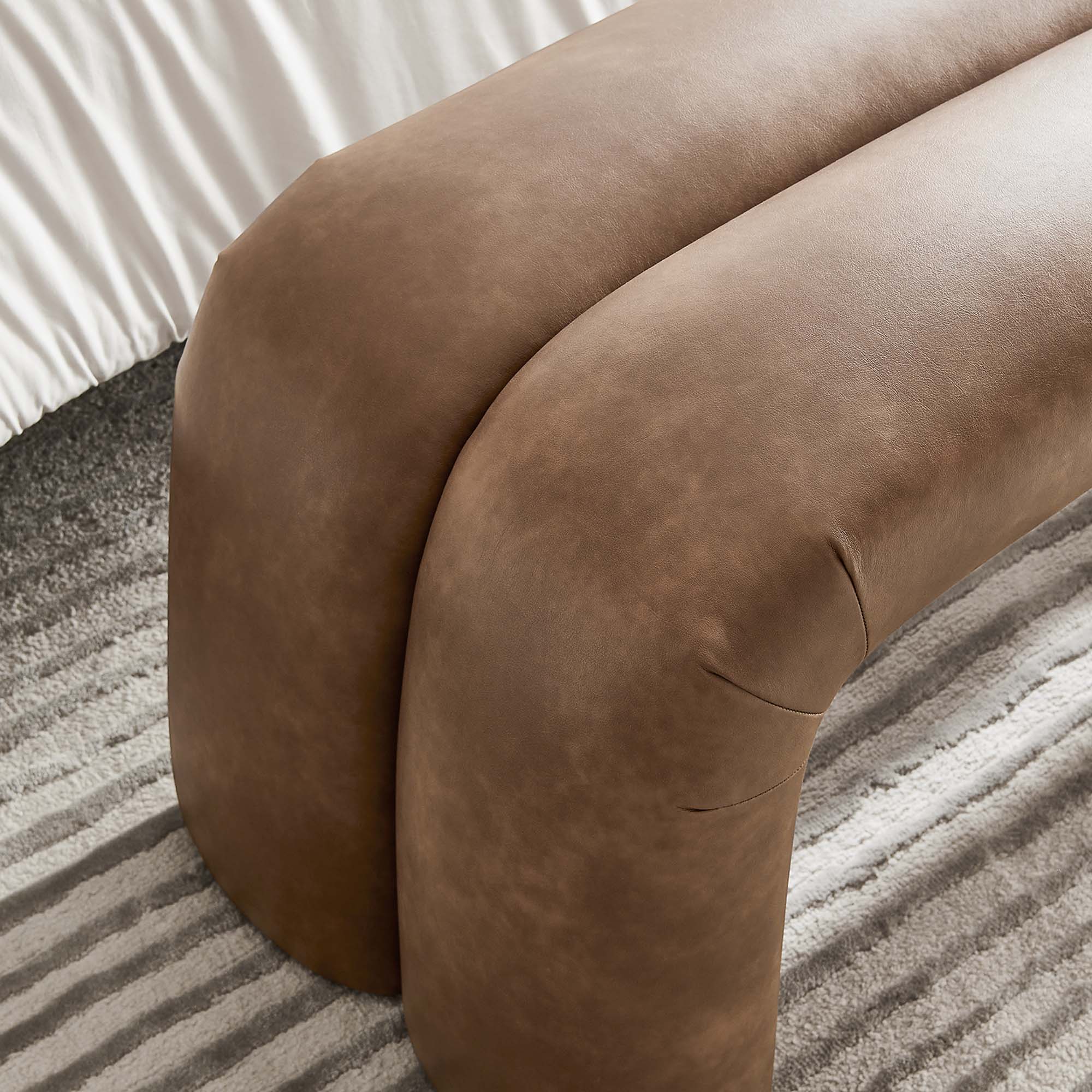 Dax Vegan Leather Upholstered Accent Bench