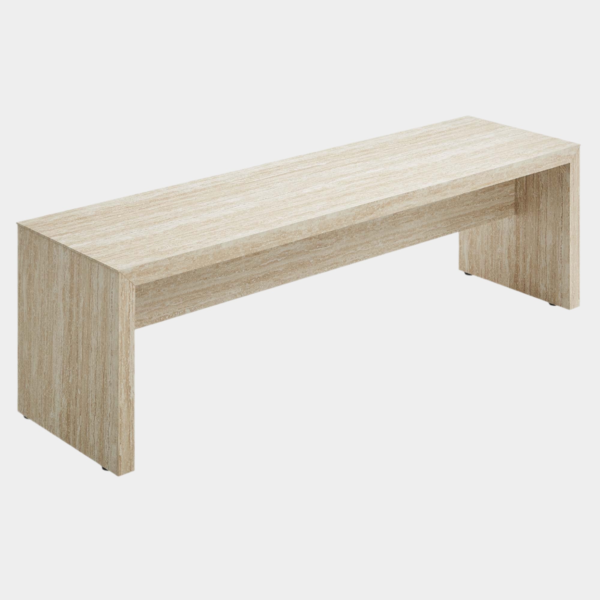 Mirella Faux Travertine Long Bench