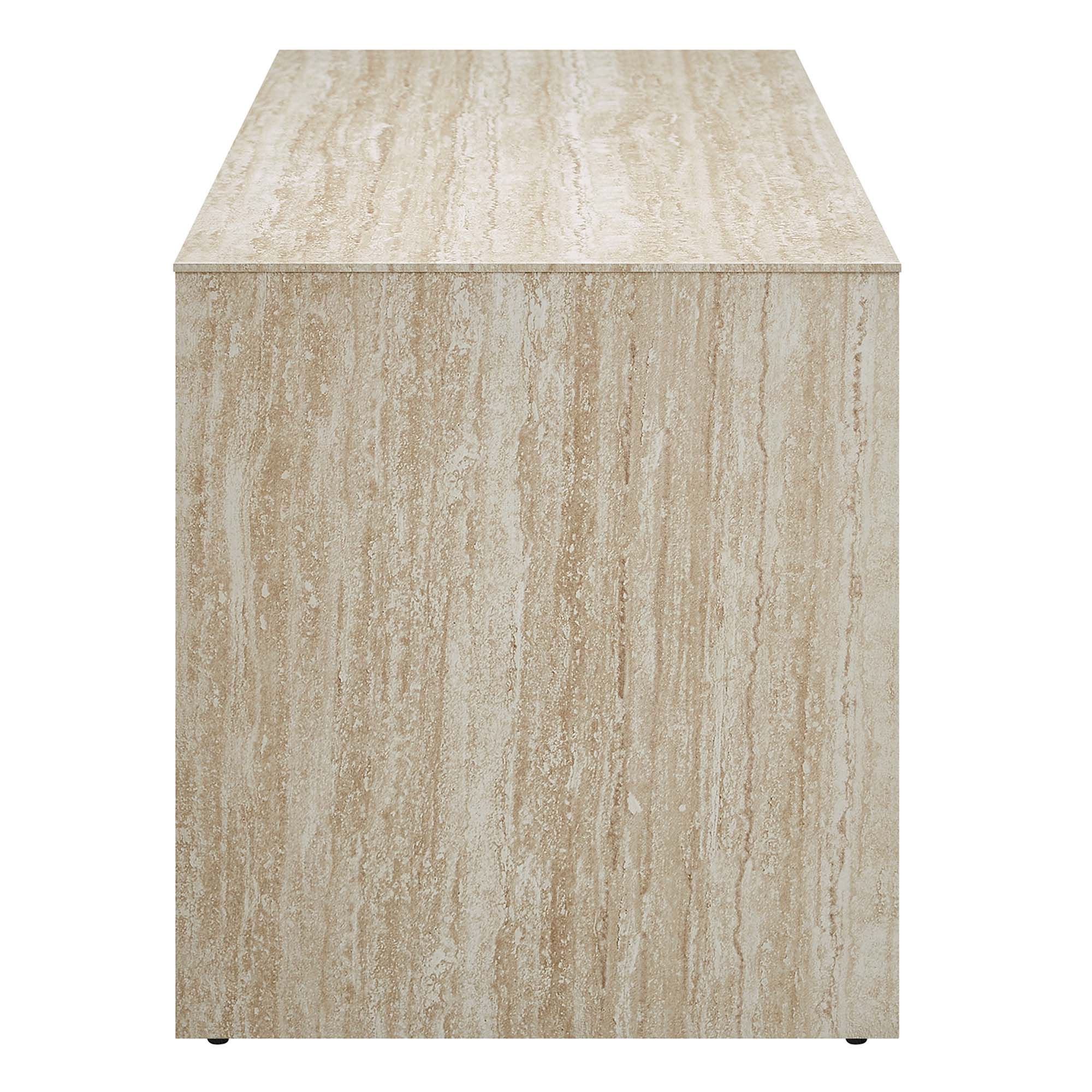 Mirella Faux Travertine Long Bench
