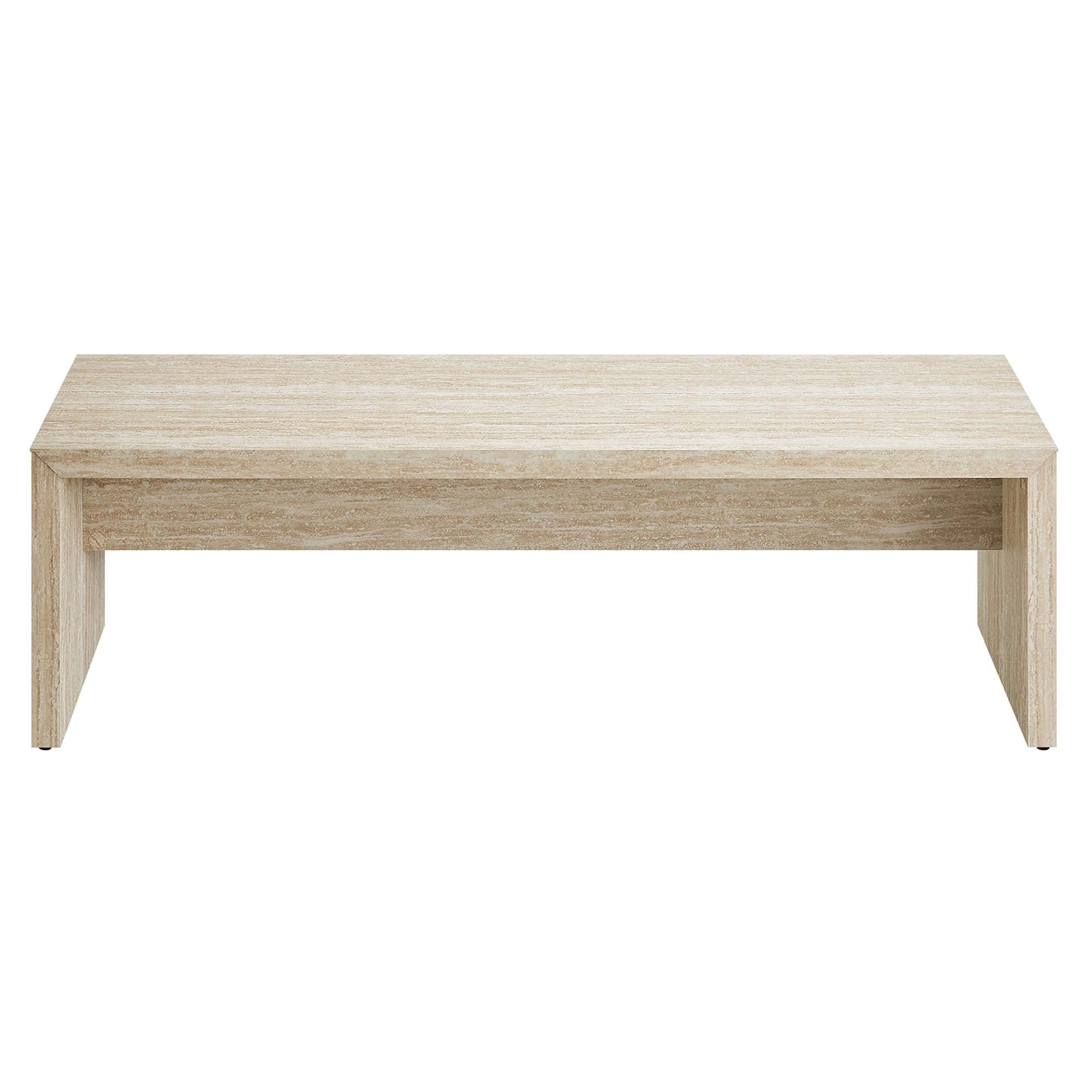 Mirella Faux Travertine Long Bench