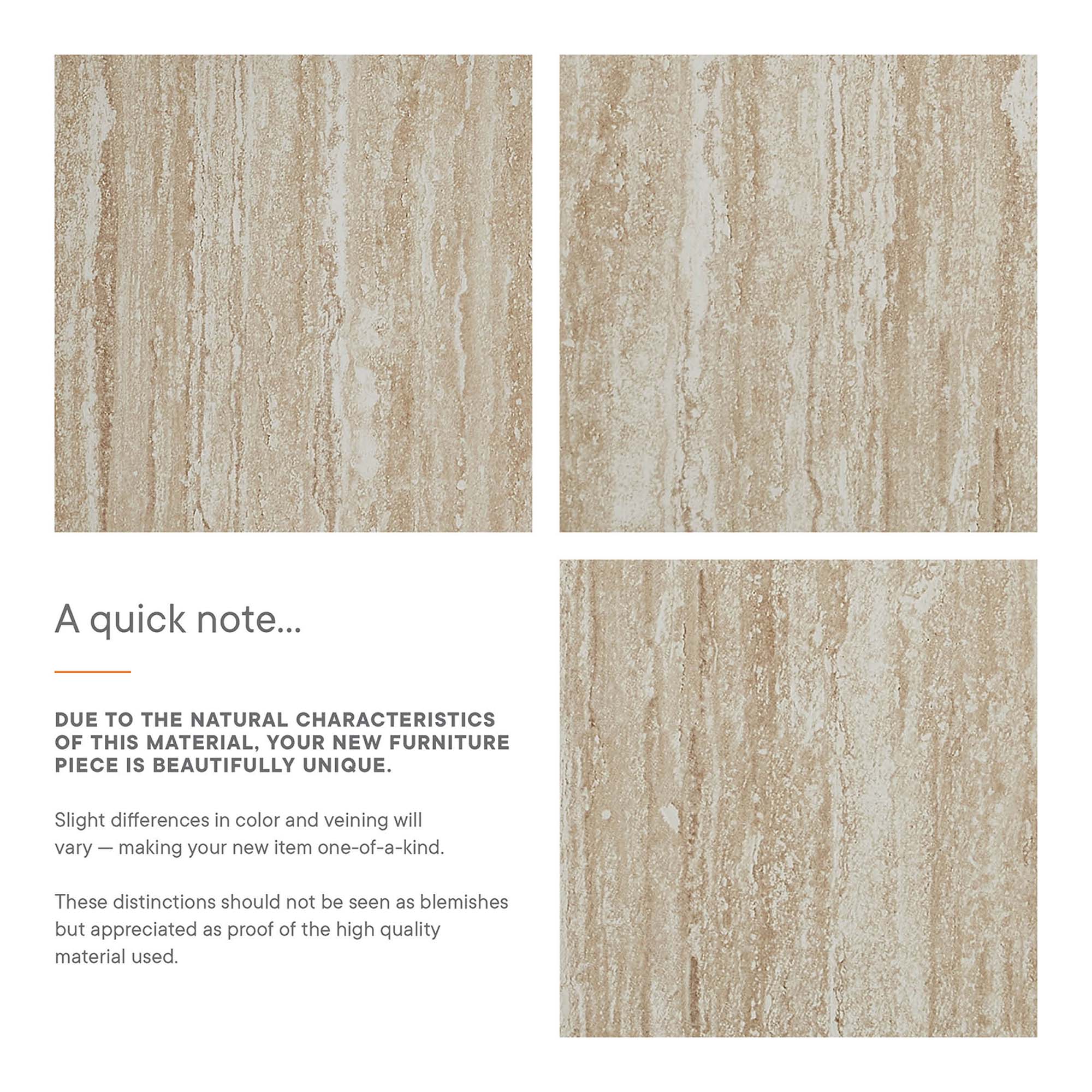 Mirella Faux Travertine Long Bench