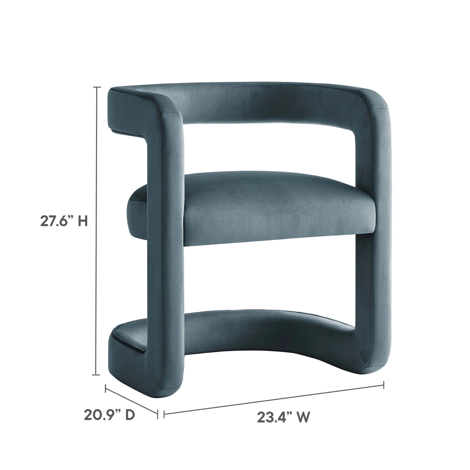 Fauteuil de salon en velours Ponder Performance