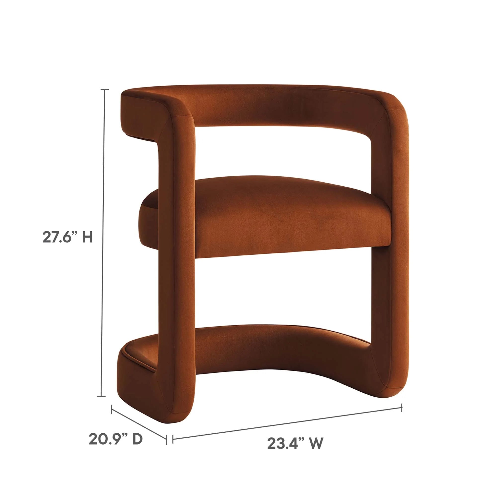 Fauteuil de salon en velours Ponder Performance