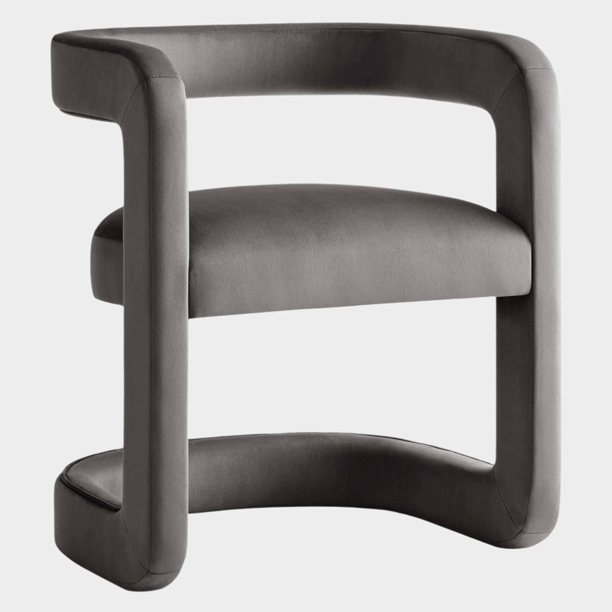 Fauteuil de salon en velours Ponder Performance
