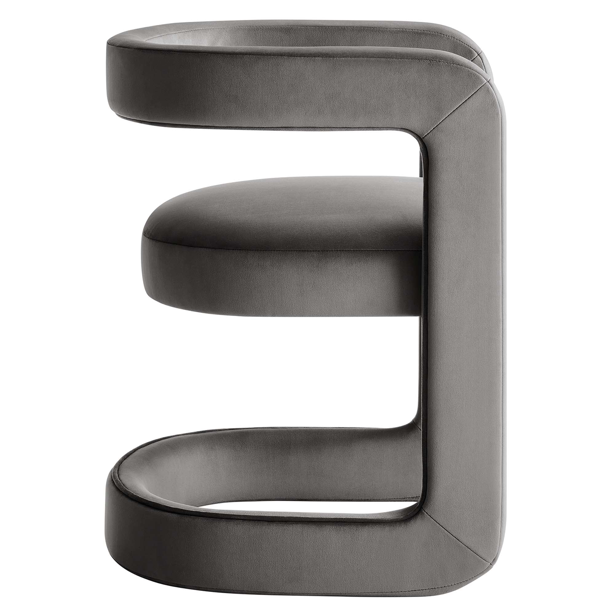 Fauteuil de salon en velours Ponder Performance