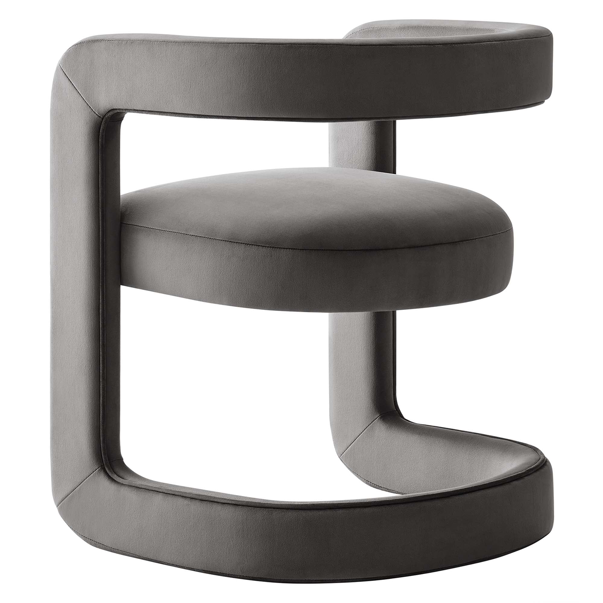 Fauteuil de salon en velours Ponder Performance