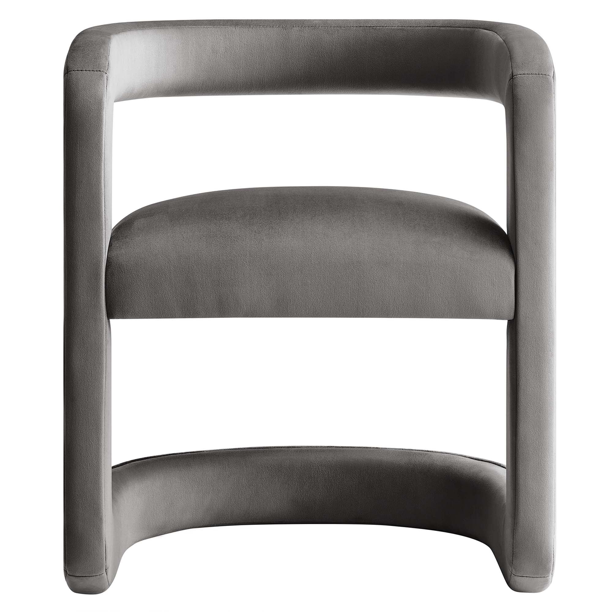 Fauteuil de salon en velours Ponder Performance