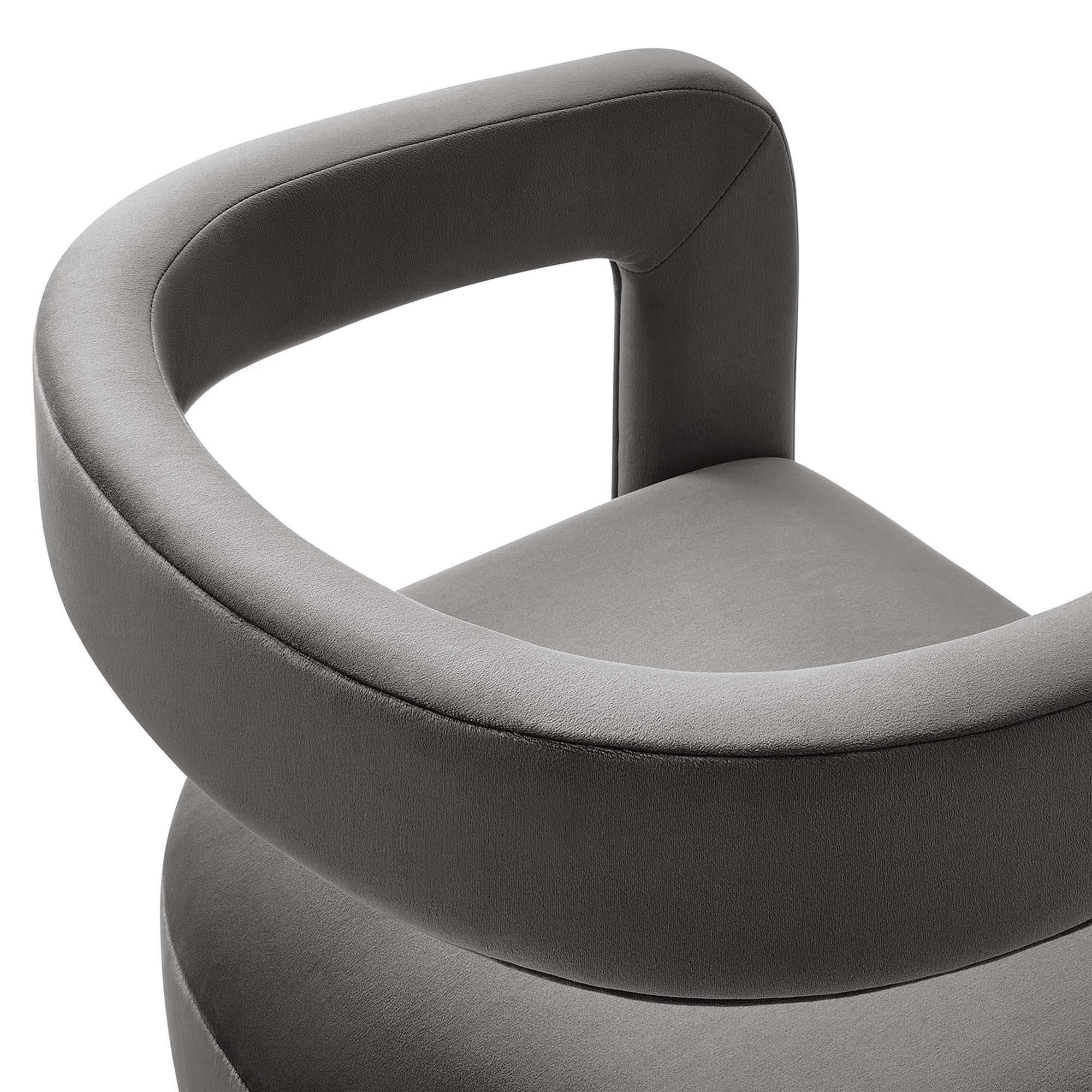 Fauteuil de salon en velours Ponder Performance