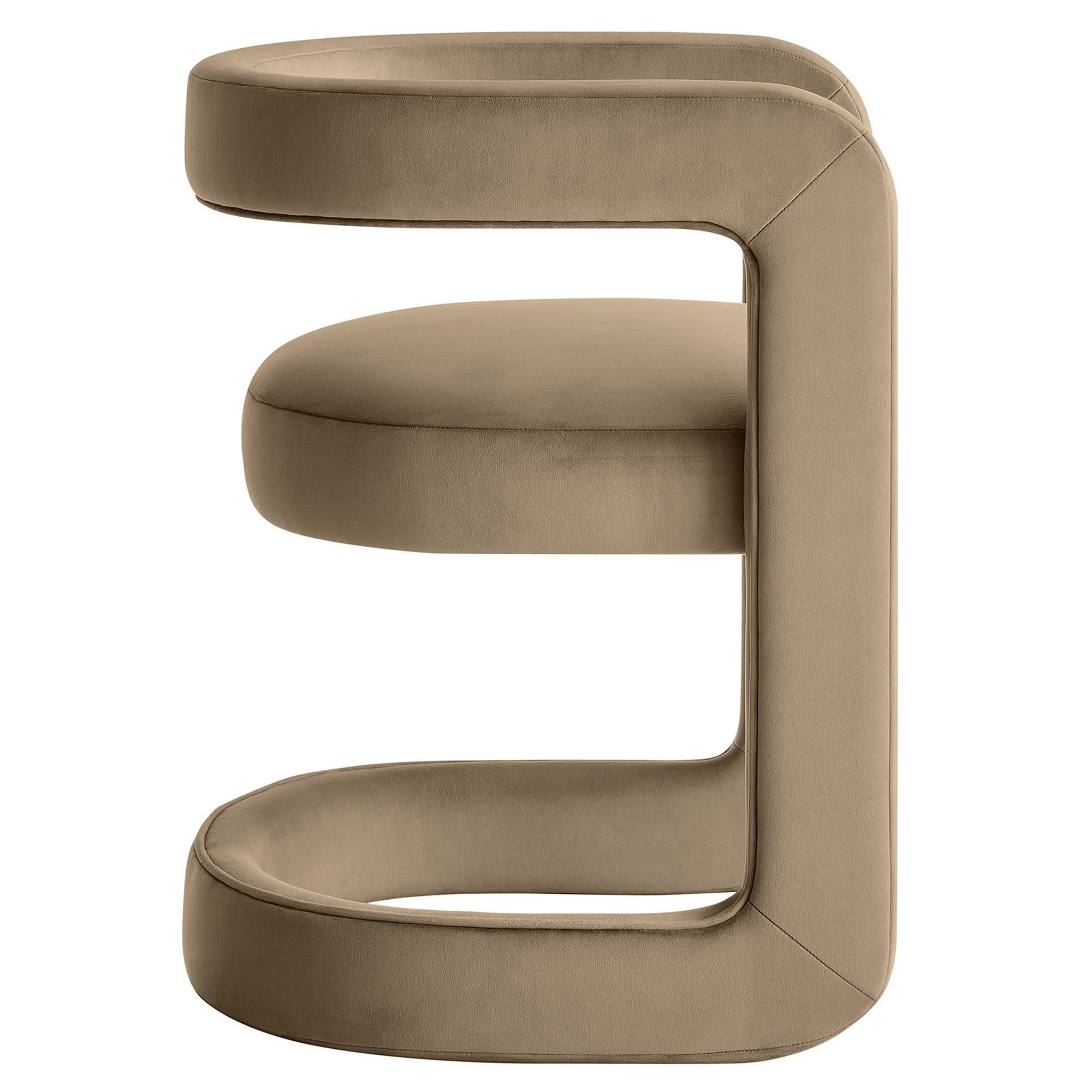 Fauteuil de salon en velours Ponder Performance
