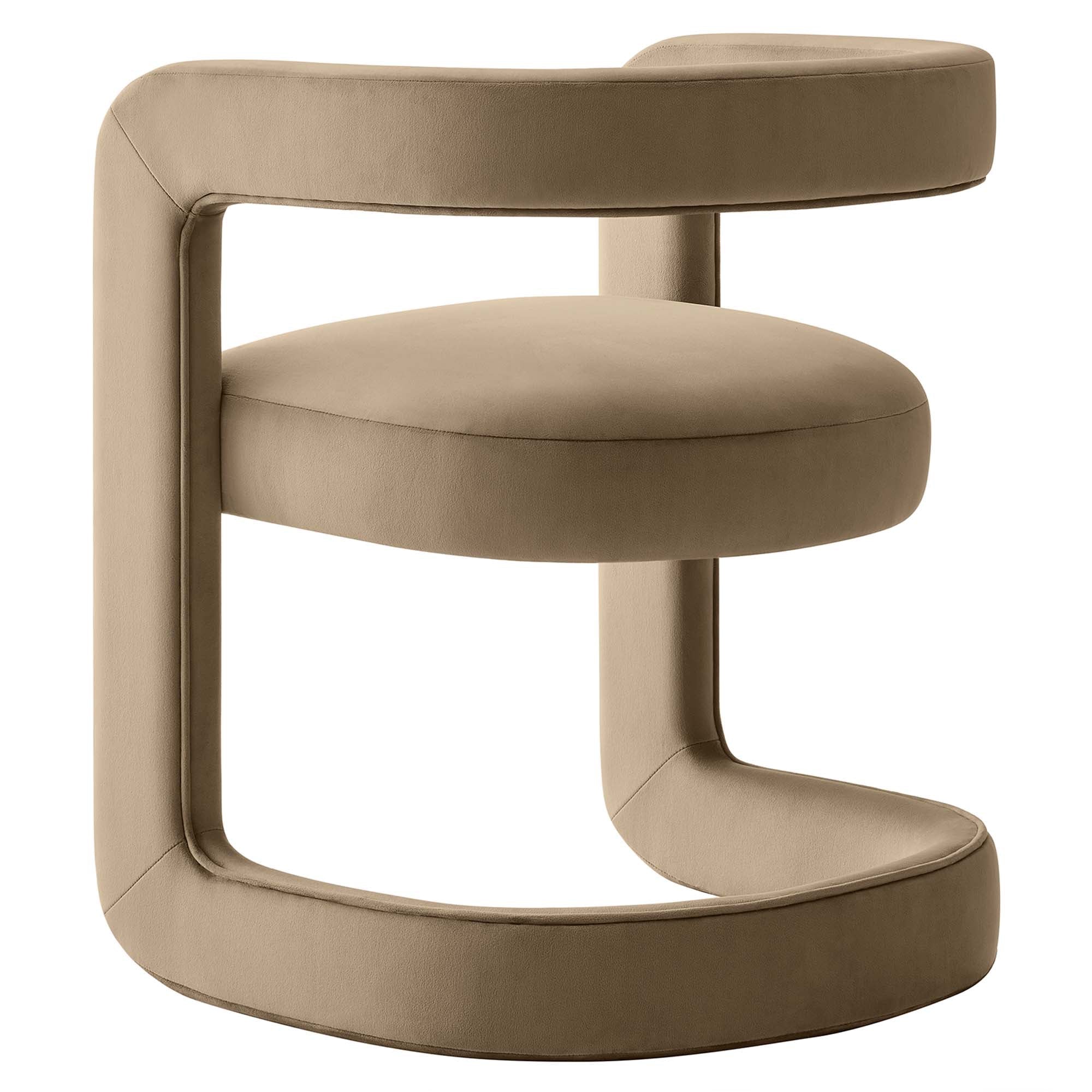 Fauteuil de salon en velours Ponder Performance