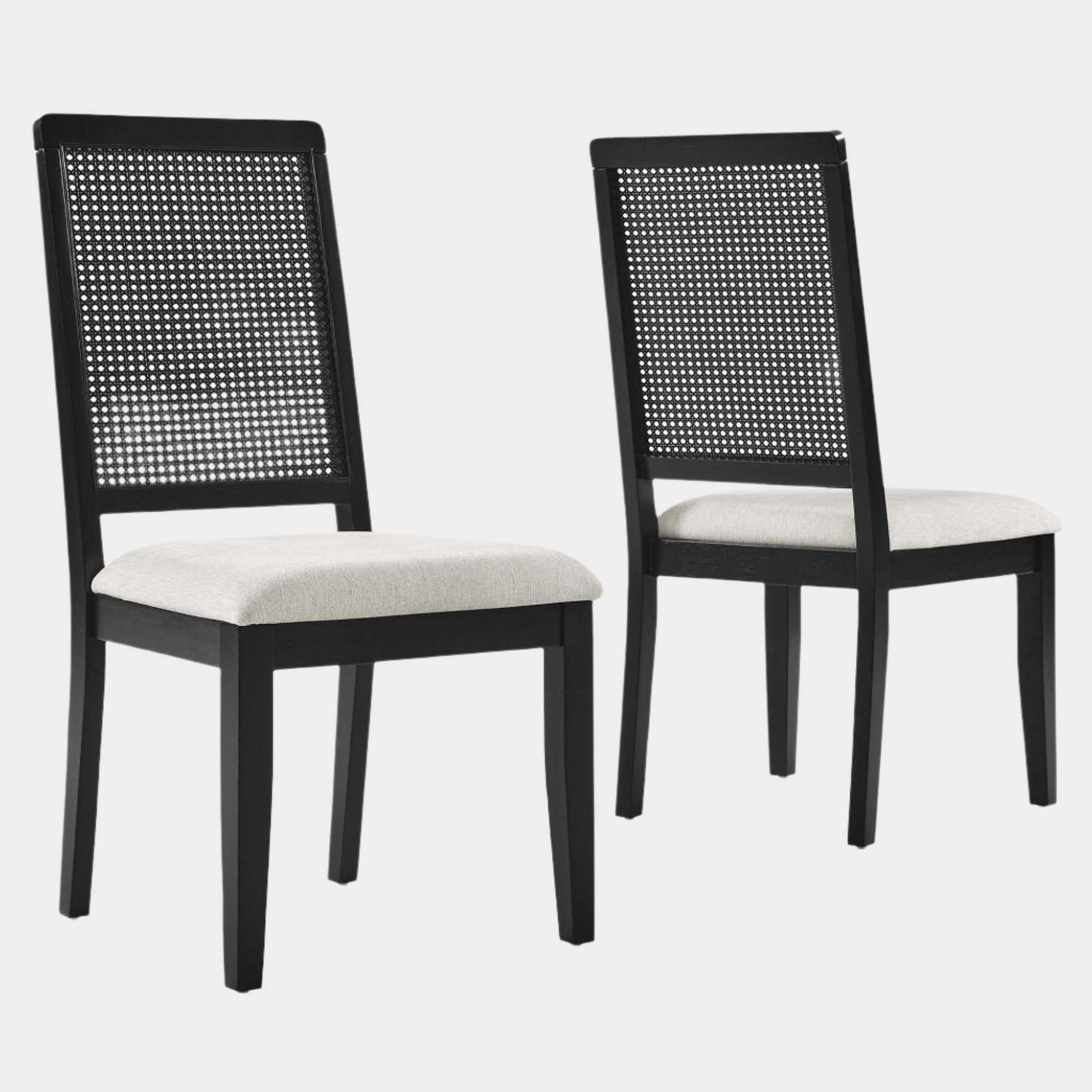 Arlo Faux Rattan and Wood Dining Side Chairs - Set of 2
