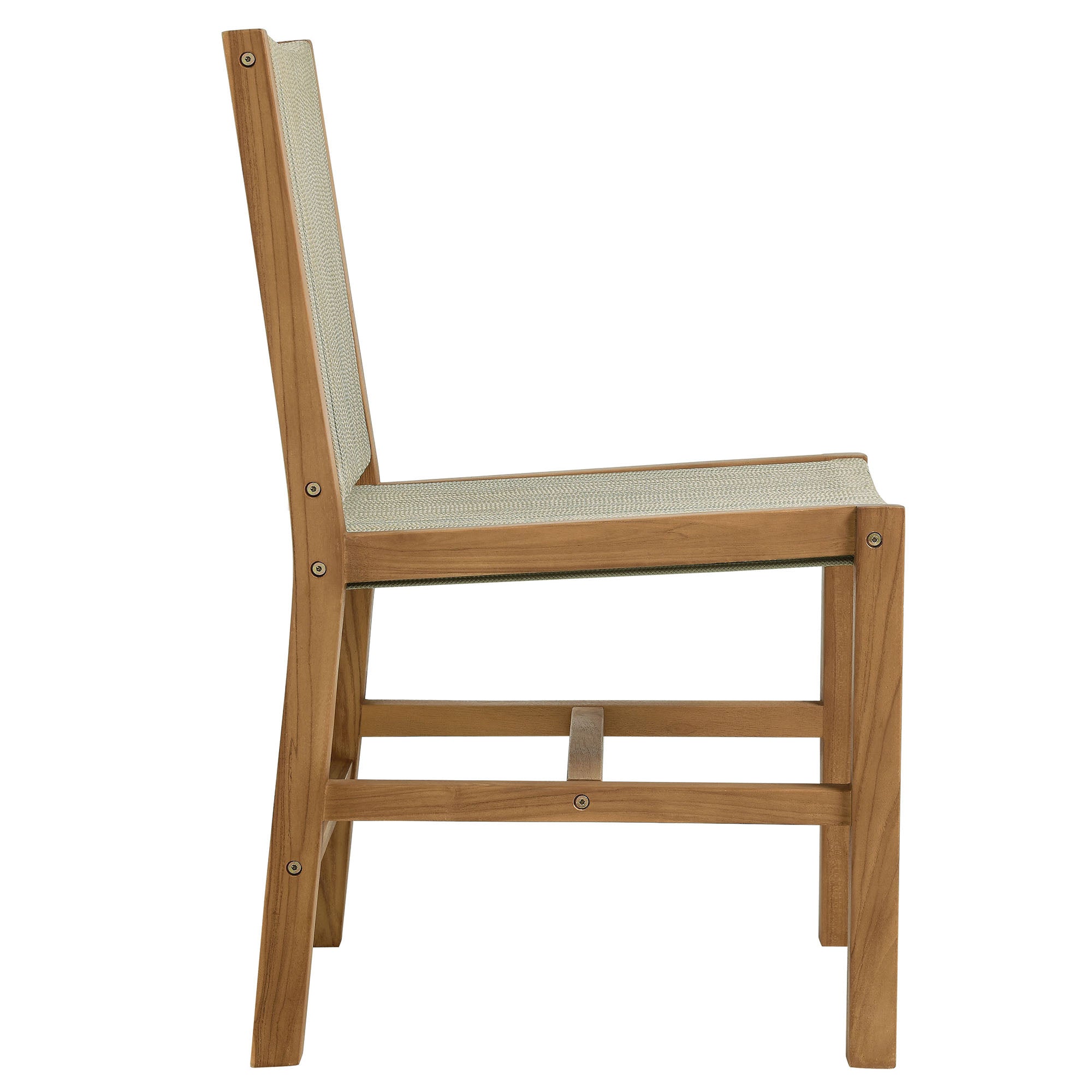 Vienna 3-Piece Outdoor Patio Teak and Rope Dining Set with Armless Chiars