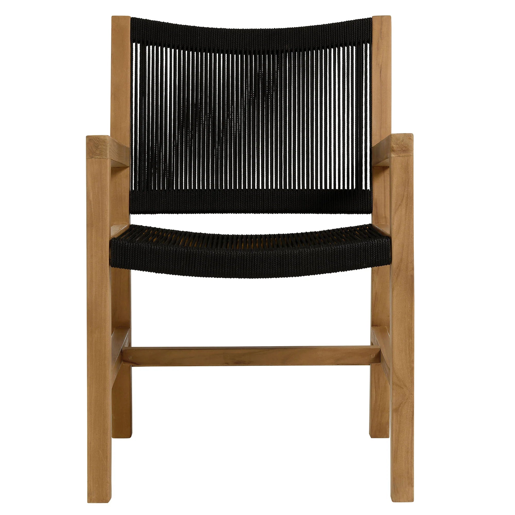 Ensemble de salle à manger d'extérieur Vienna 7 pièces en teck et corde avec fauteuils