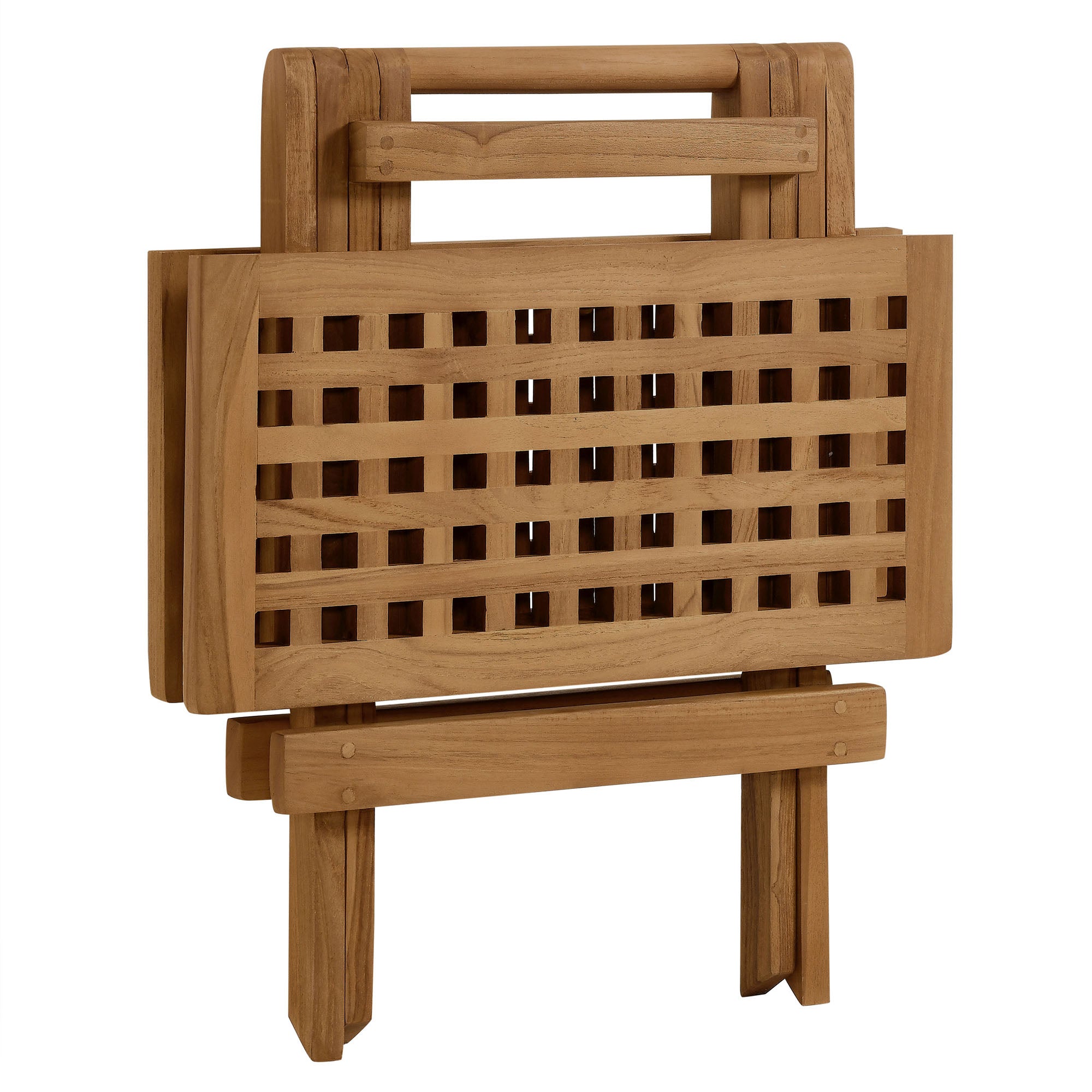 Vienna Outdoor Patio Teak Wood Side Table in Natural