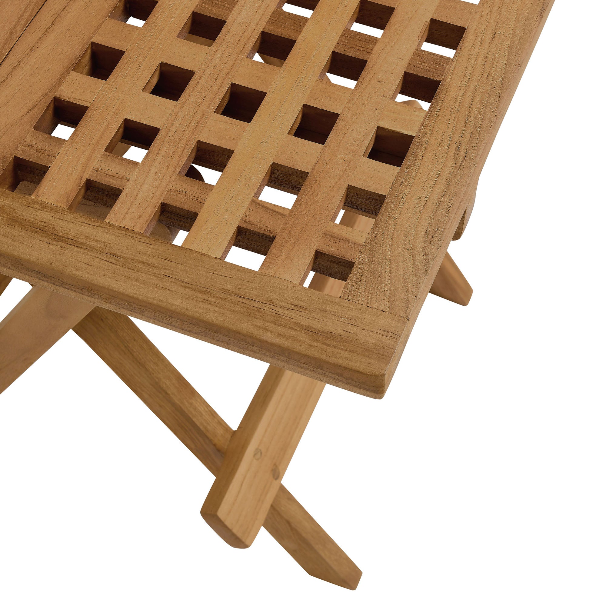 Vienna Outdoor Patio Teak Wood Side Table in Natural