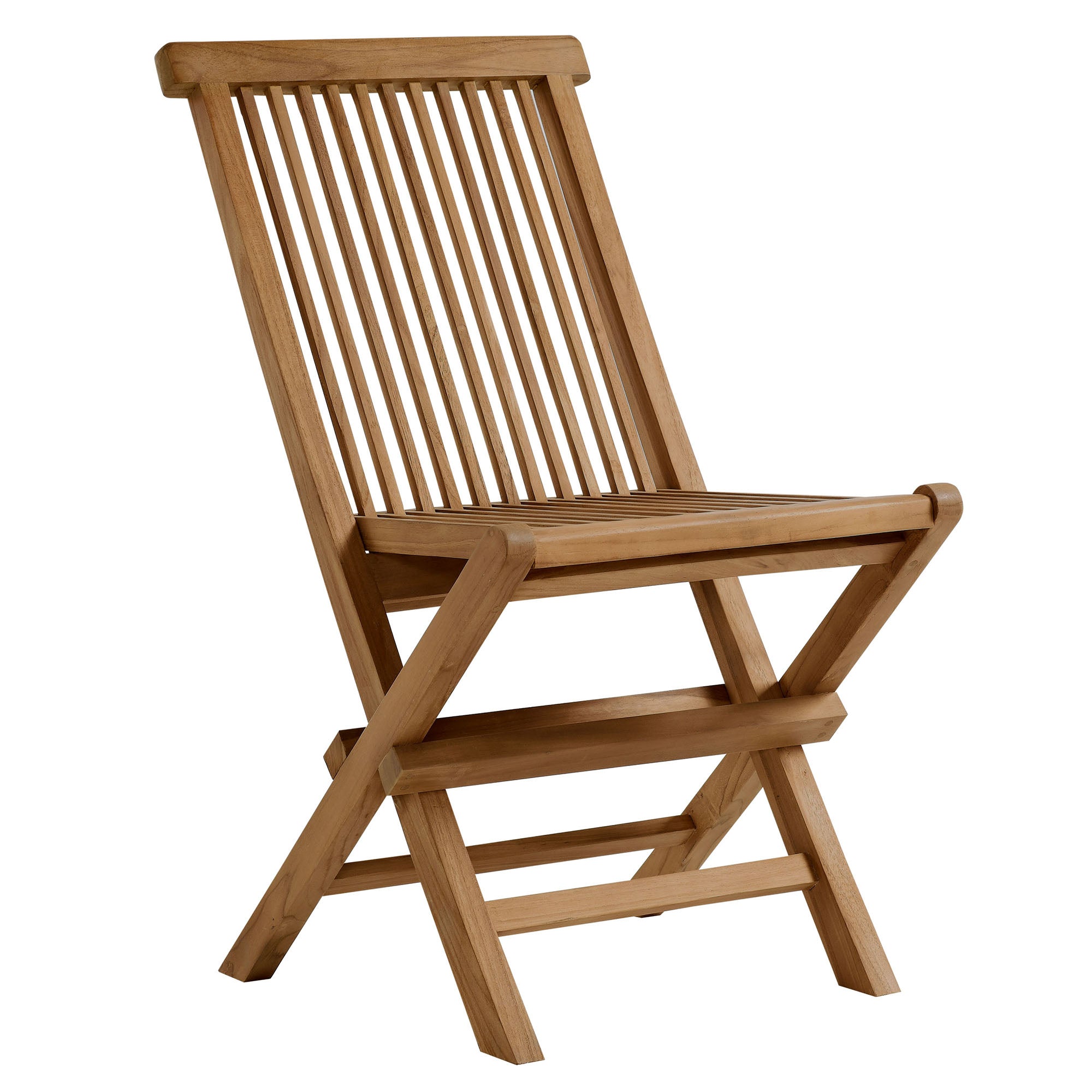 Vienna Outdoor Patio Teak Wood Folding Dining Chairs Set of 4 in Natural
