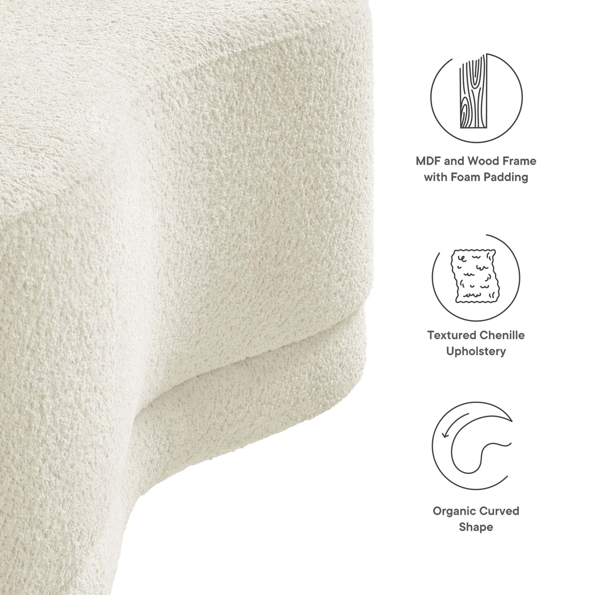 Chaise sans accoudoirs rembourrée en duvet Commix