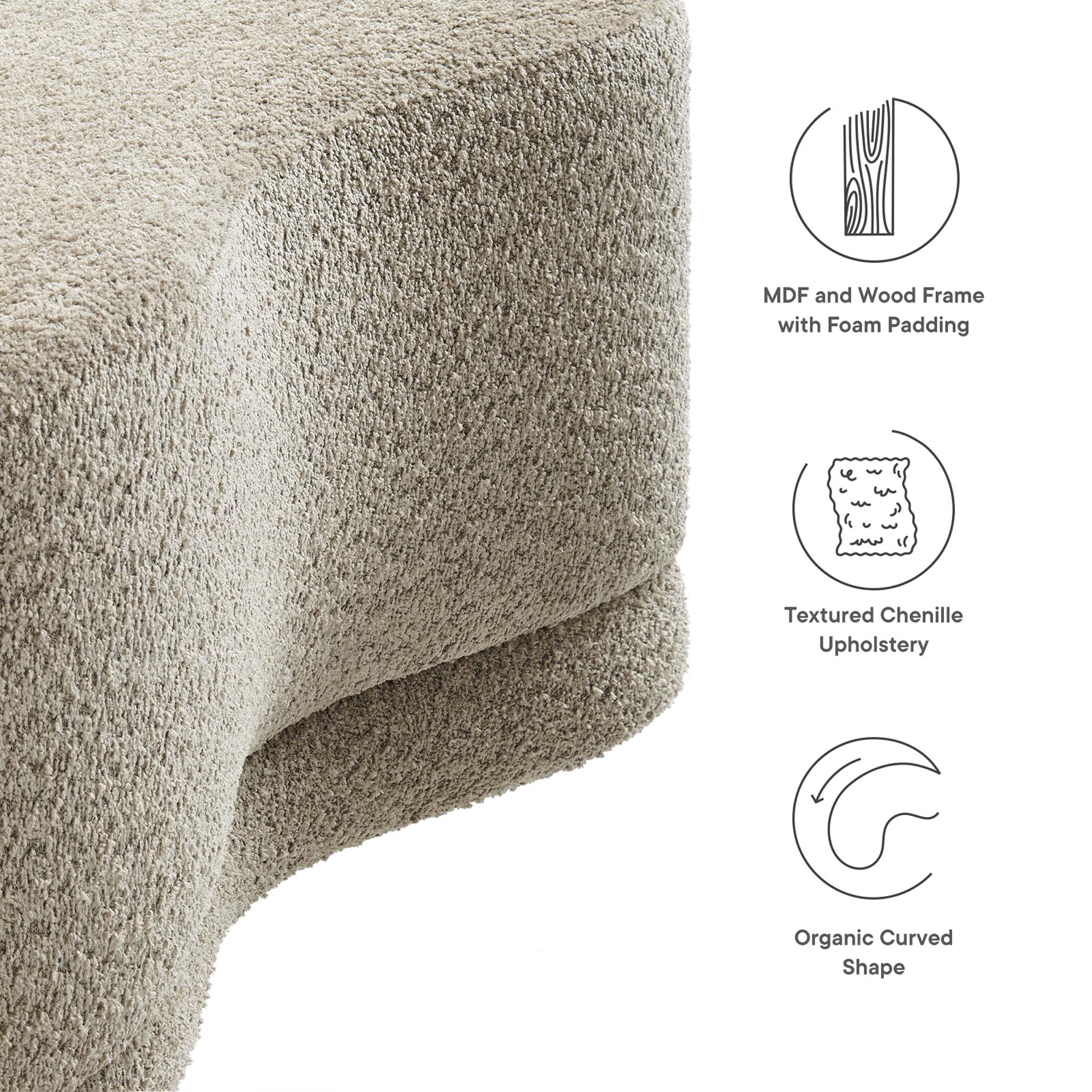 Chaise sans accoudoirs rembourrée en duvet Commix