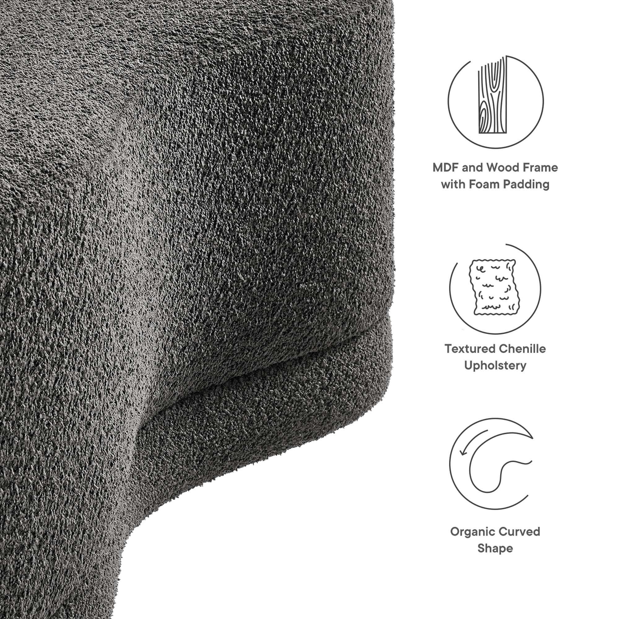 Chaise sans accoudoirs rembourrée en duvet Commix