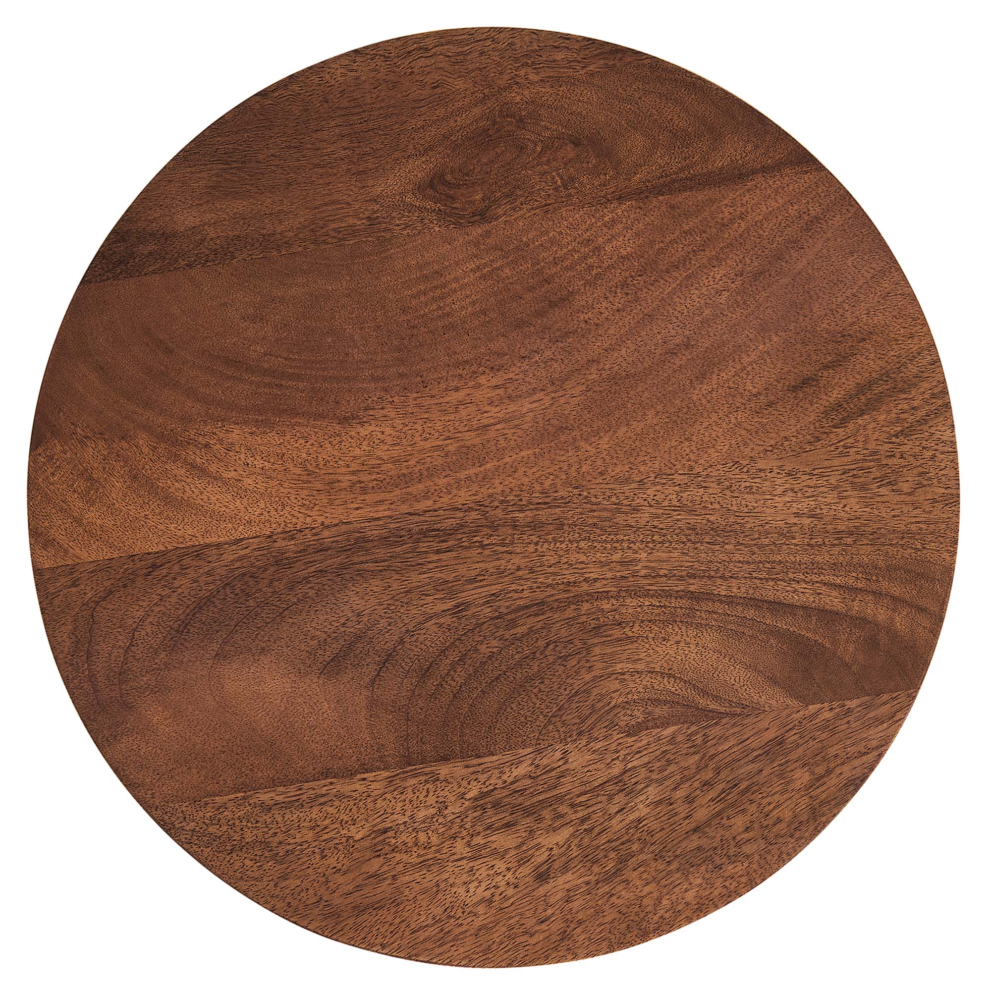 Valeo Round Wood and Metal Side Table in Walnut