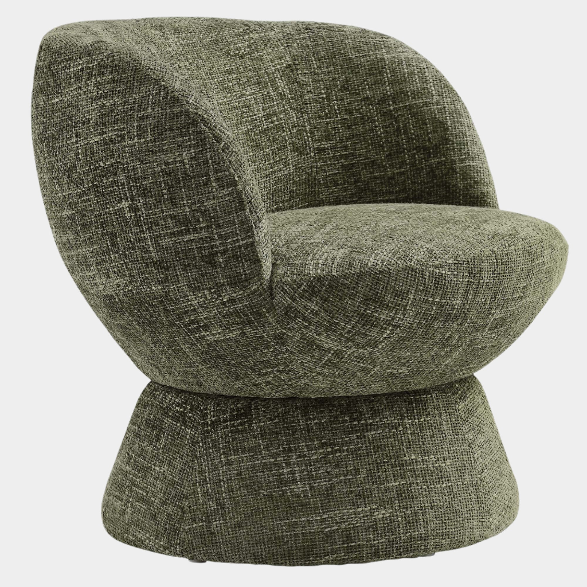 Chaise pivotante rembourrée en tissu chenille Vesta