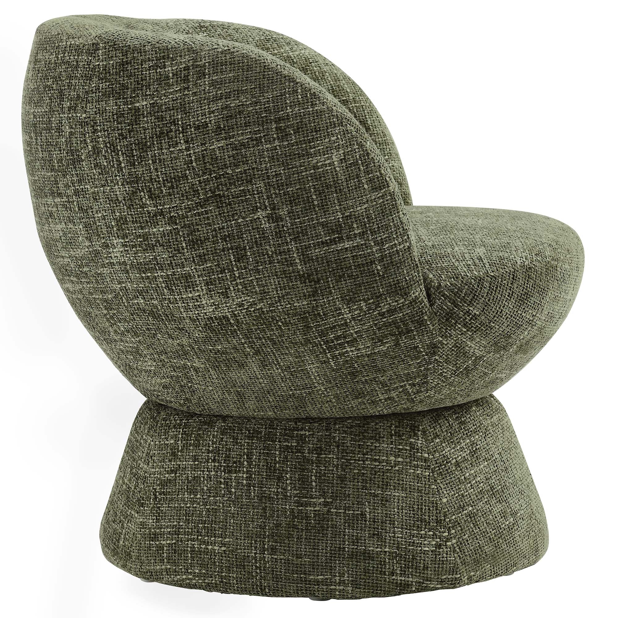 Chaise pivotante rembourrée en tissu chenille Vesta