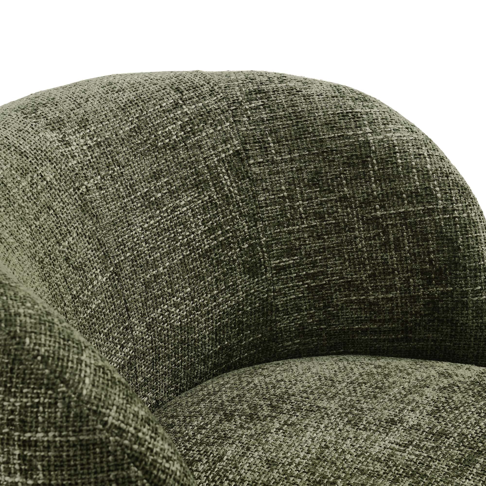 Chaise pivotante rembourrée en tissu chenille Vesta