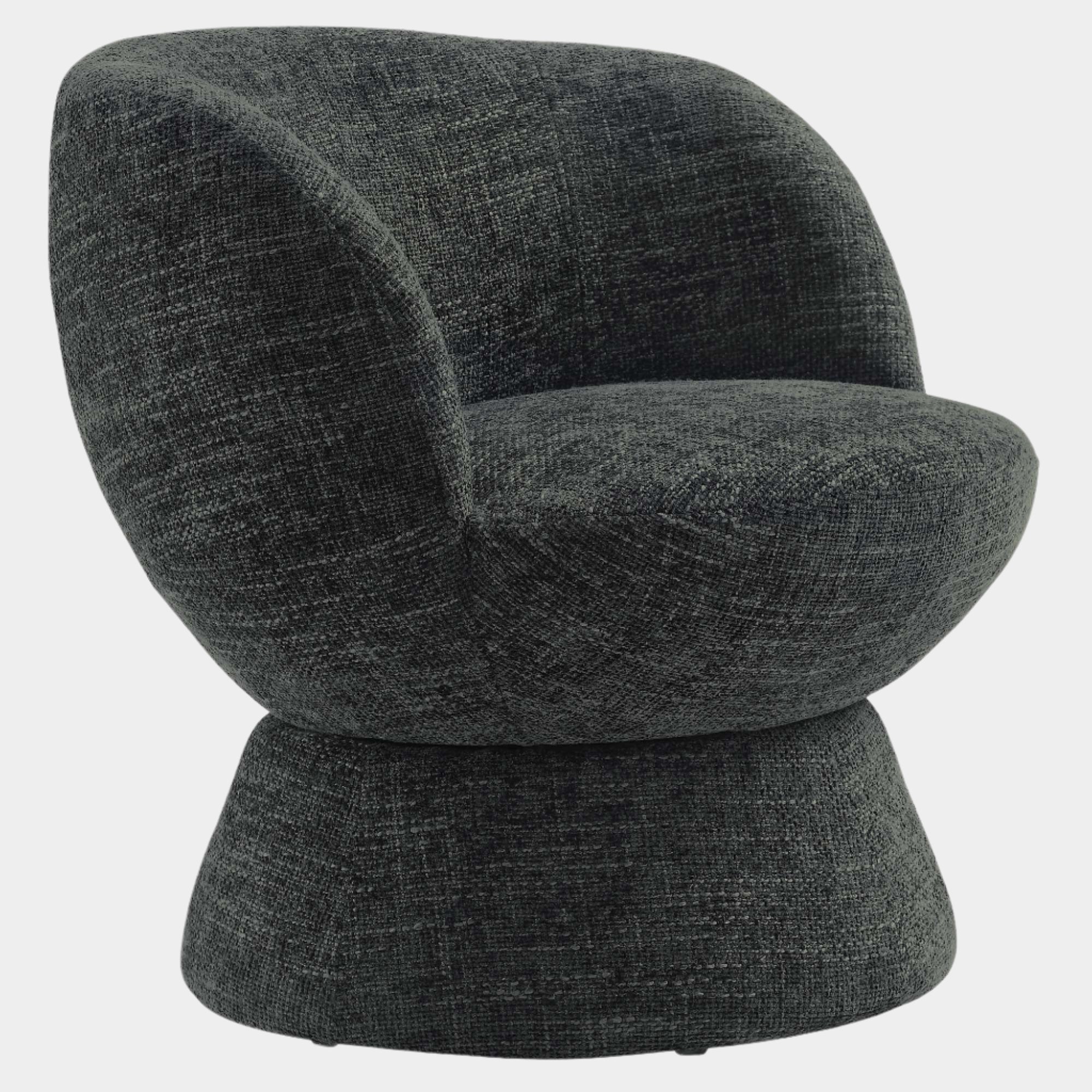 Chaise pivotante rembourrée en tissu chenille Vesta