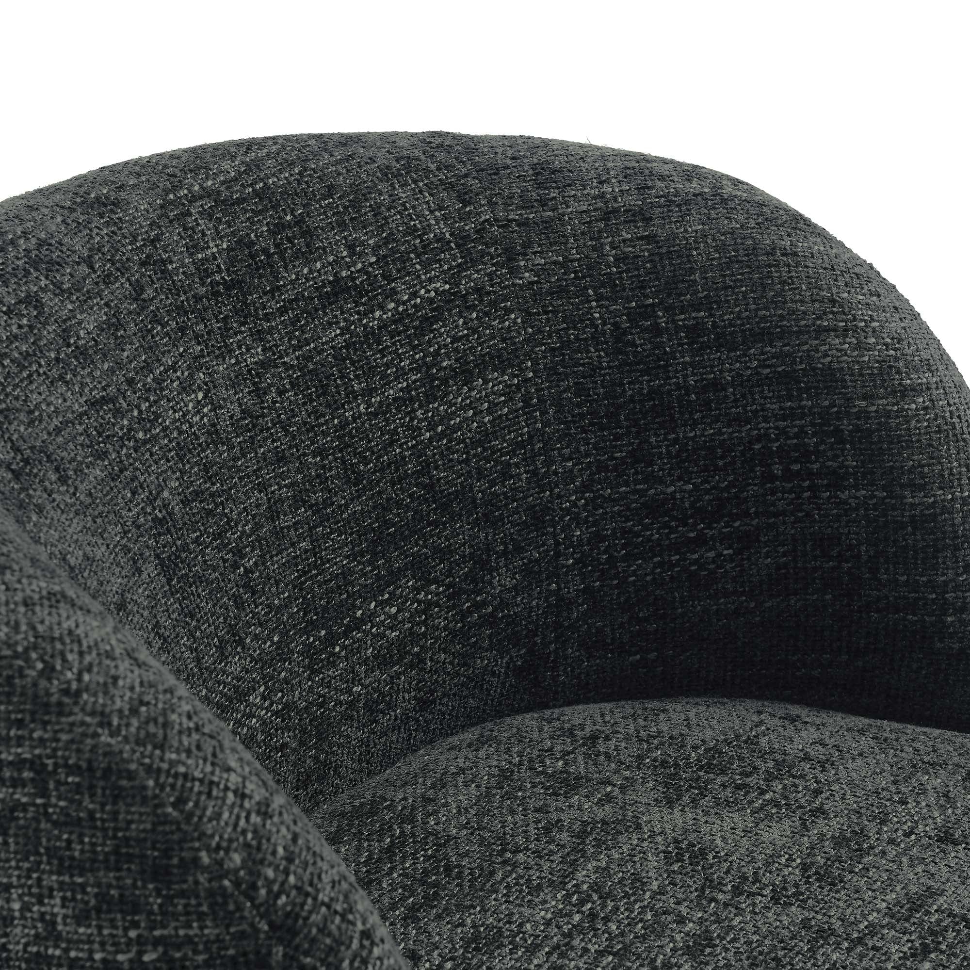 Chaise pivotante rembourrée en tissu chenille Vesta