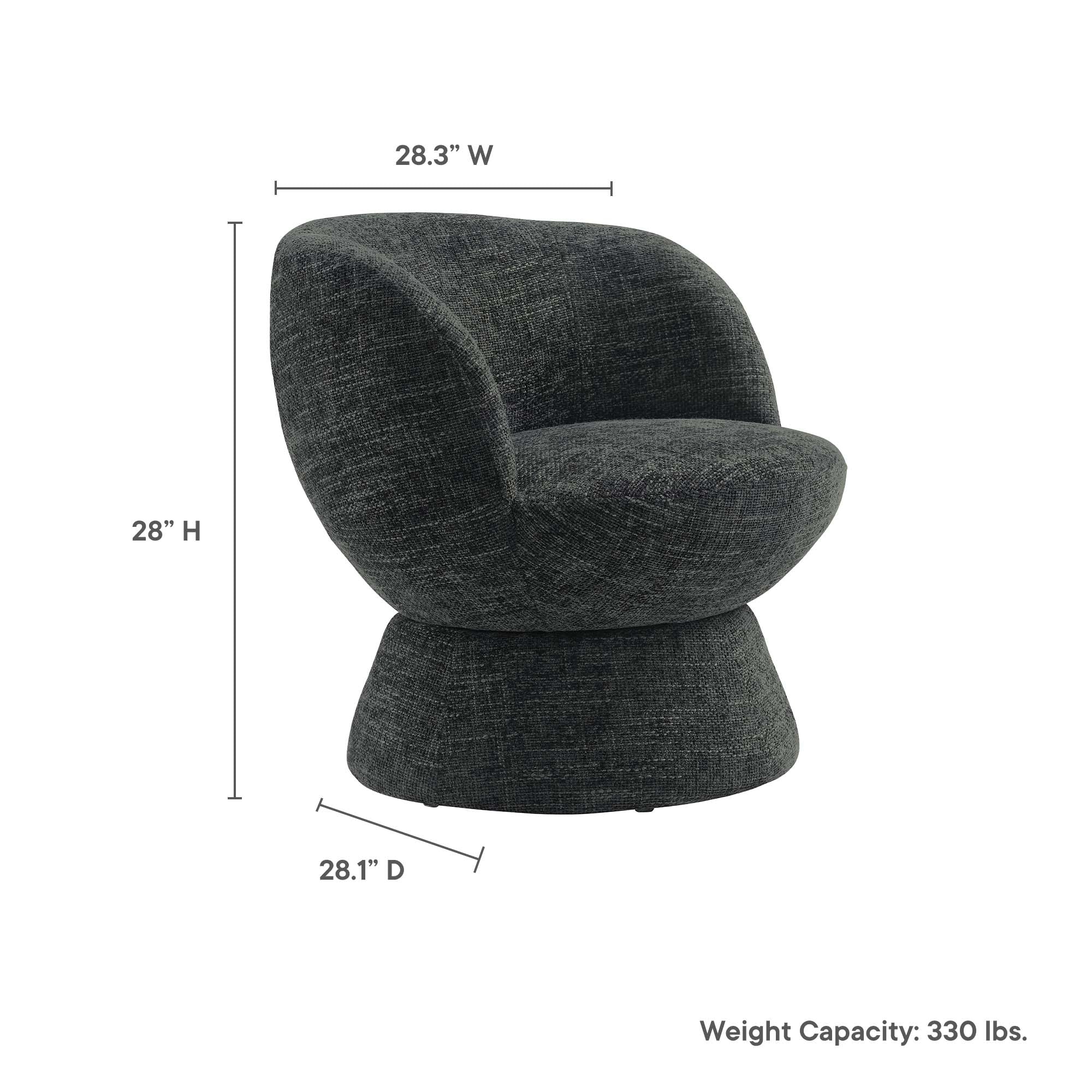 Chaise pivotante rembourrée en tissu chenille Vesta
