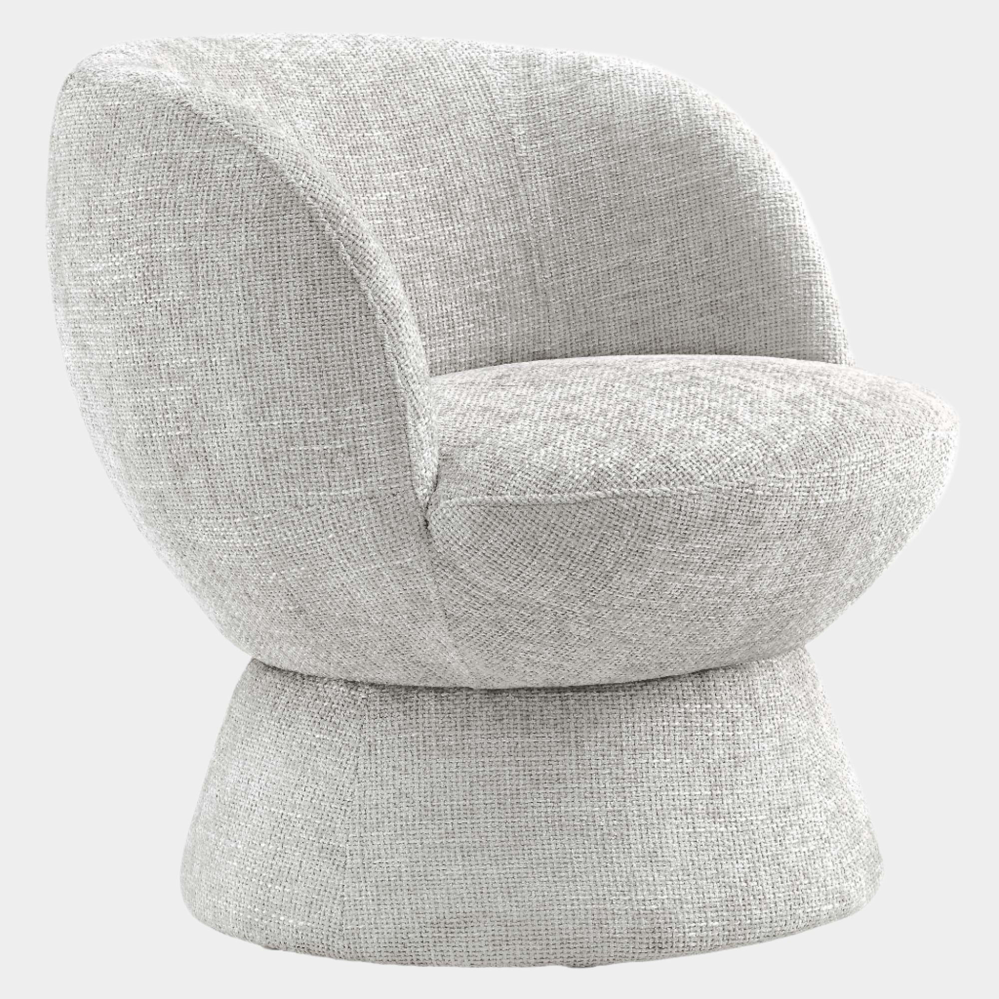 Chaise pivotante rembourrée en tissu chenille Vesta