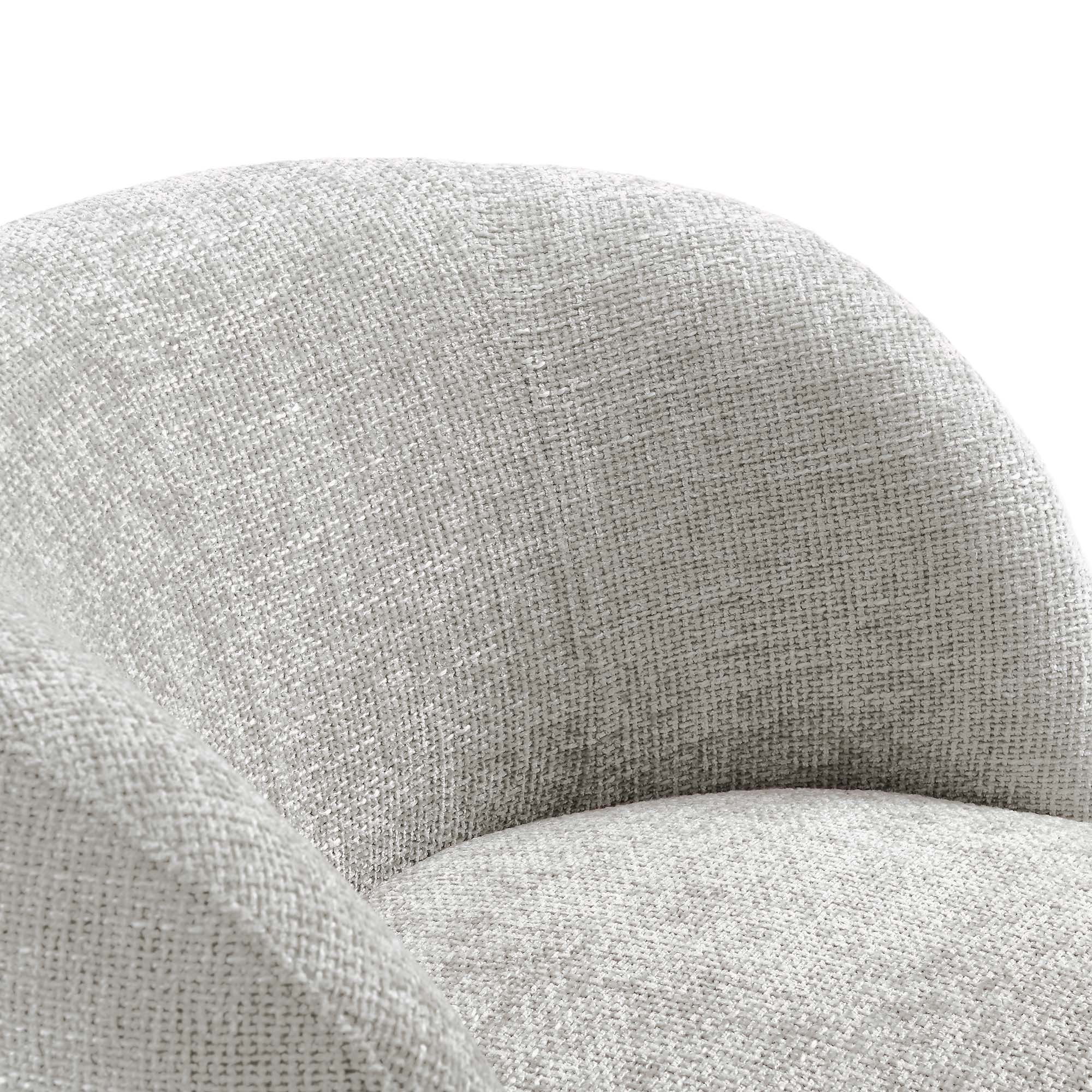 Chaise pivotante rembourrée en tissu chenille Vesta