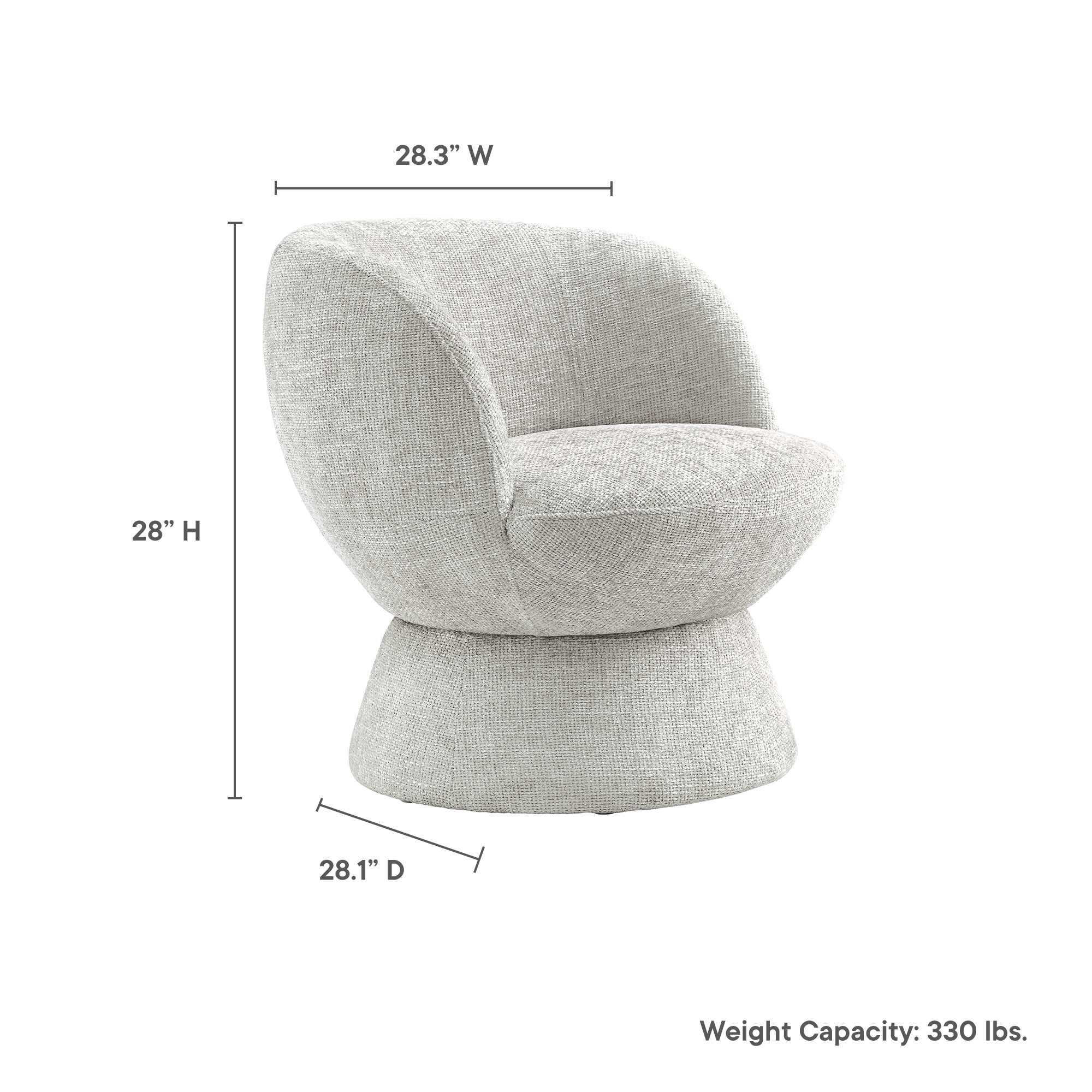 Chaise pivotante rembourrée en tissu chenille Vesta