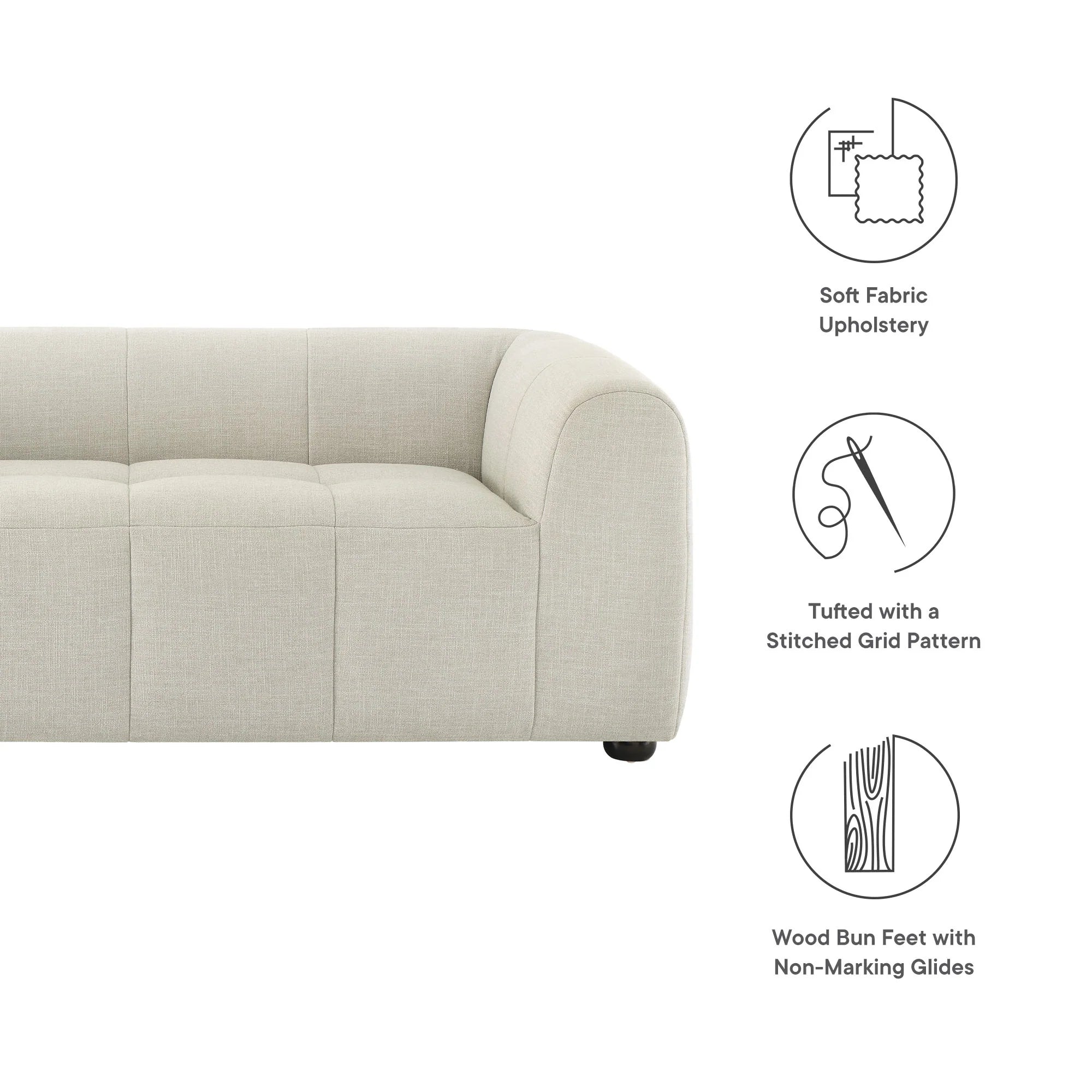 Liana Upholstered Fabric Loveseat