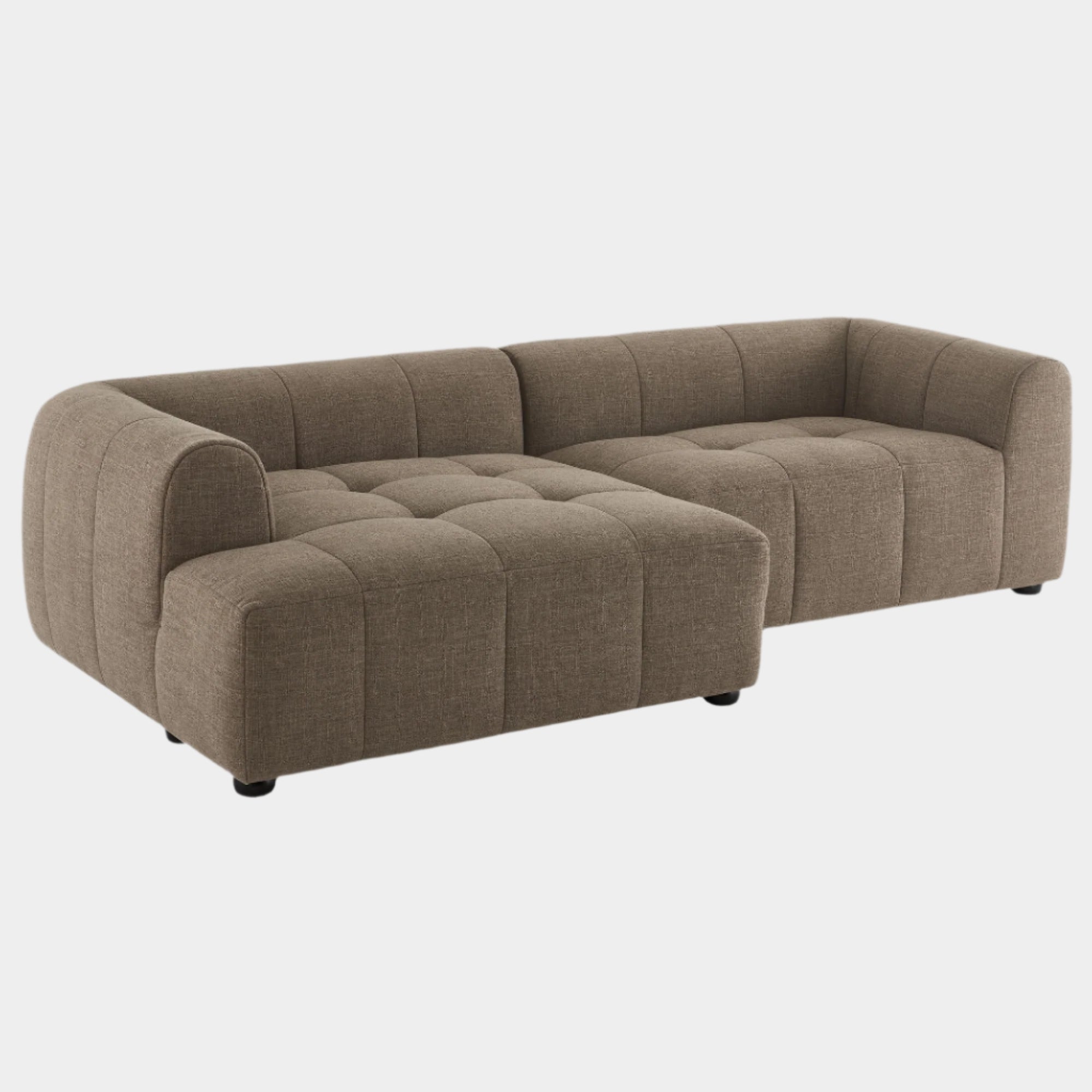 Liana Left-Facing Upholstered Fabric Modular Sofa with Chaise