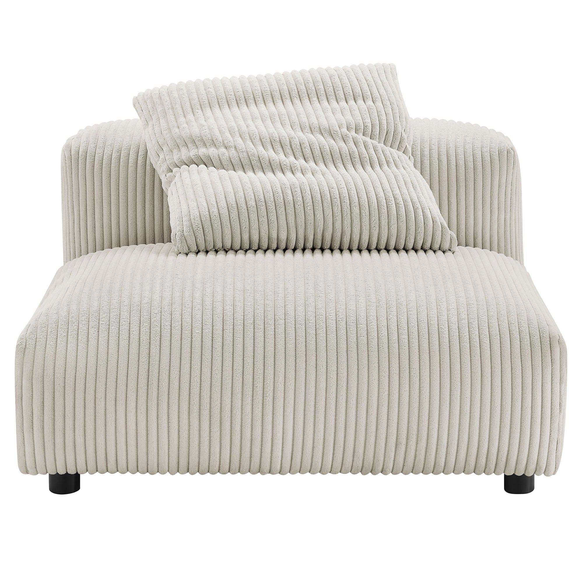Solace Modular Corduroy Upholstered Armless Chair and Ottoman Set