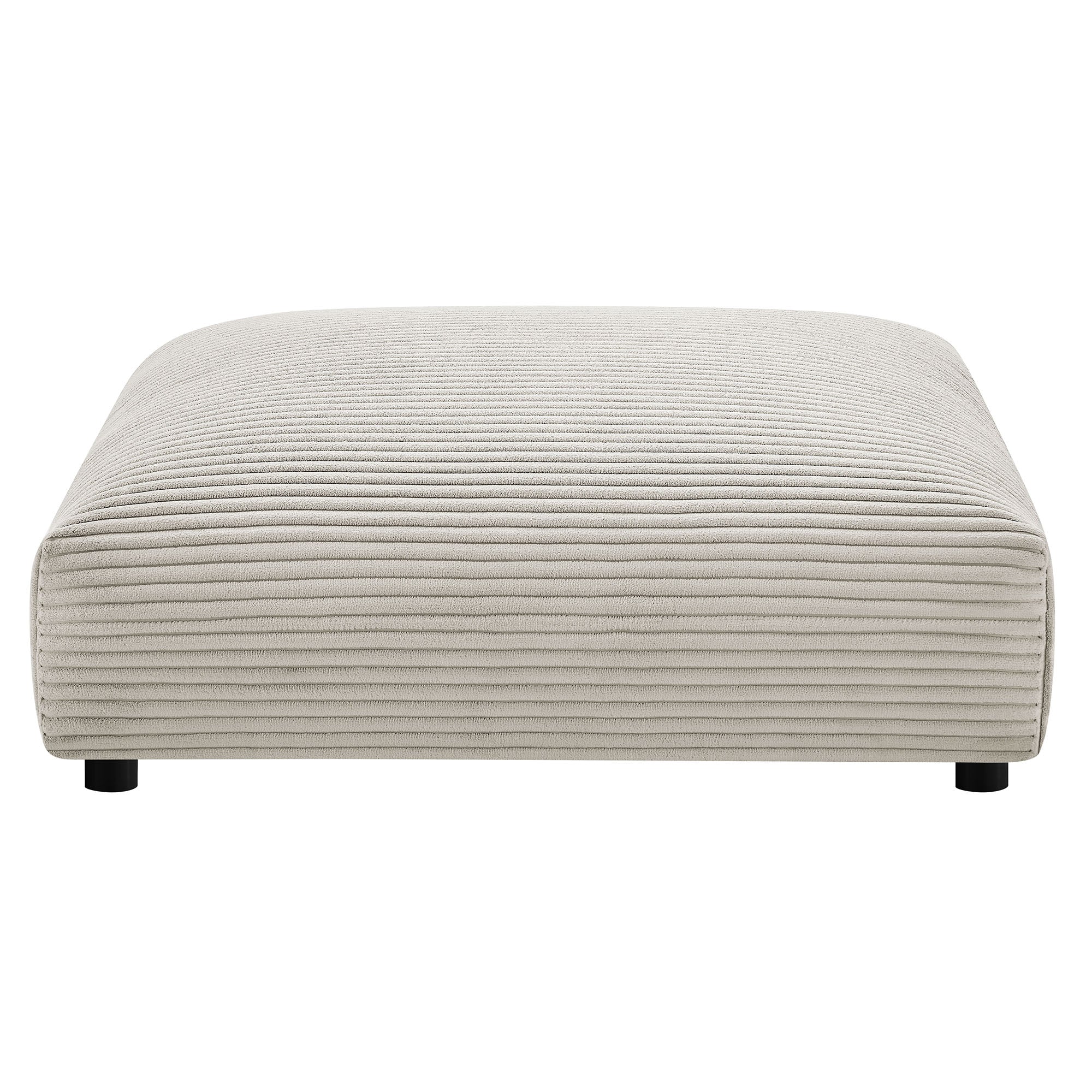 Solace Modular Corduroy Upholstered Armless Chair and Ottoman Set