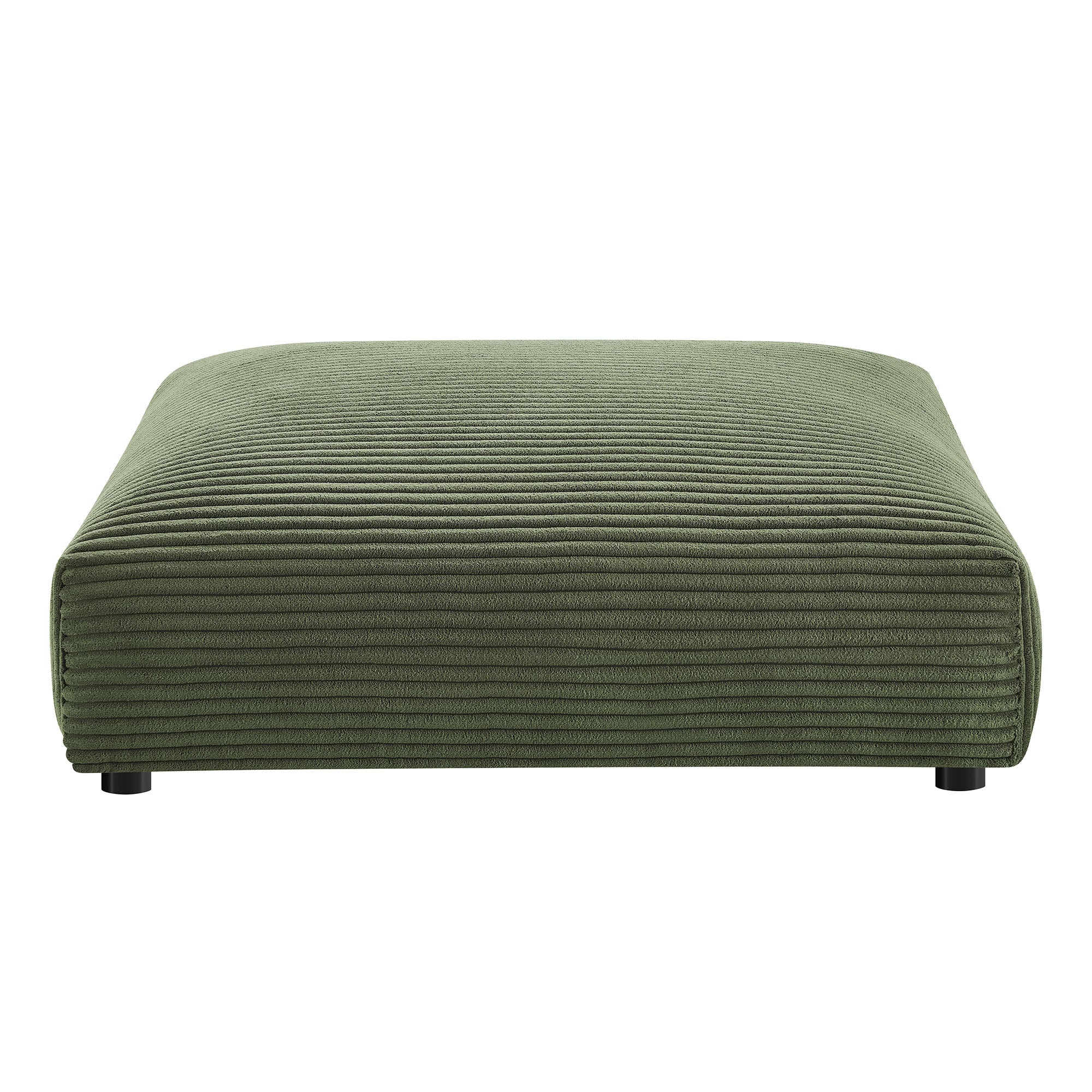 Solace Modular Corduroy Upholstered Armless Chair and Ottoman Set