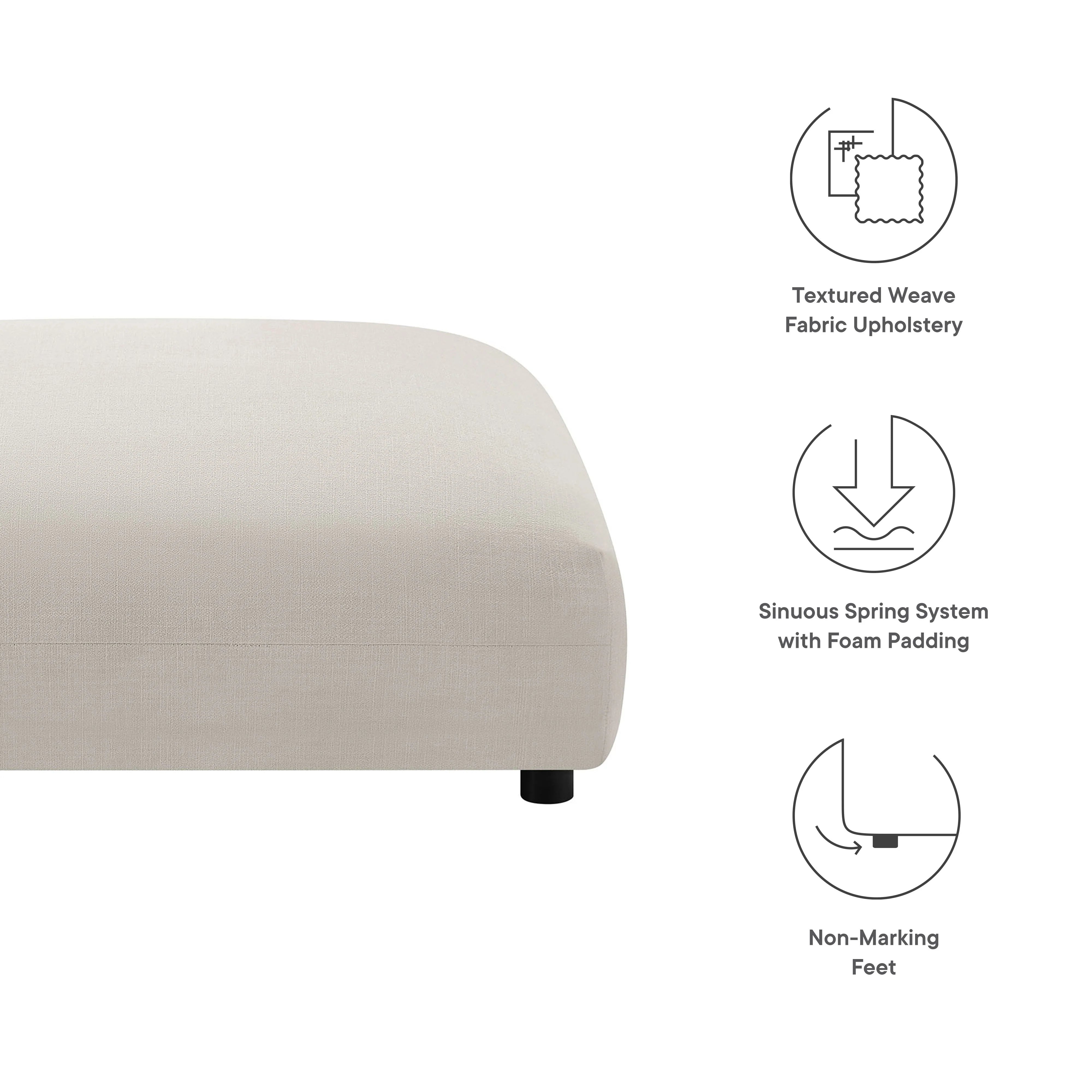 Chaise sans accoudoirs rembourrée en duvet Commix